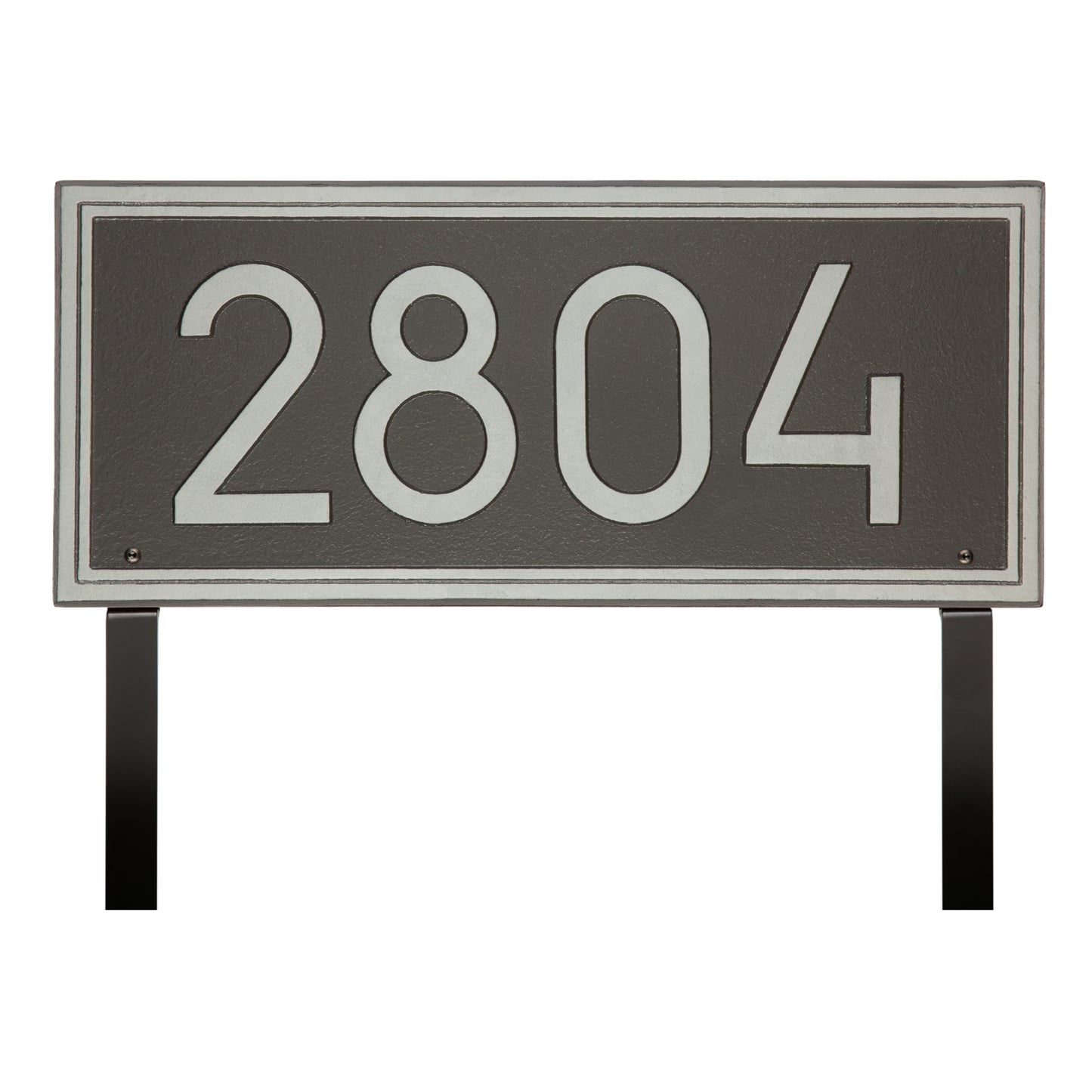 Double Line Modern Font Rectangle Estate Lawn Address Plaque - One Line