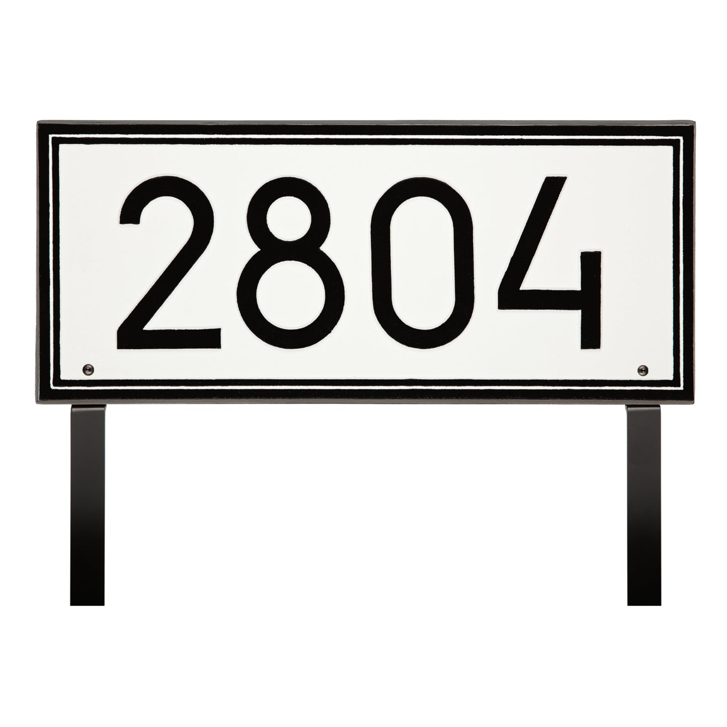 Double Line Modern Font Rectangle Estate Lawn Address Plaque - One Line