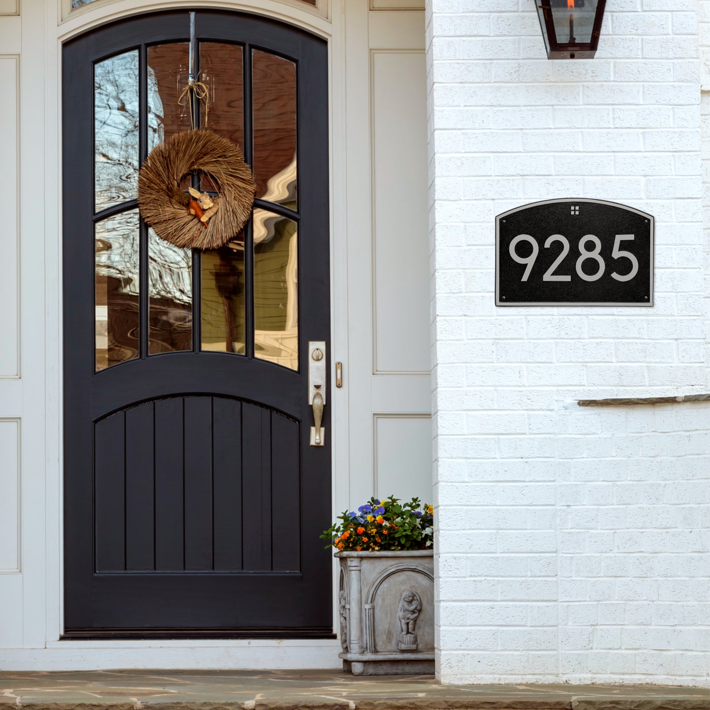 Cape Charles Modern Font Estate Wall Address Plaque - One Line