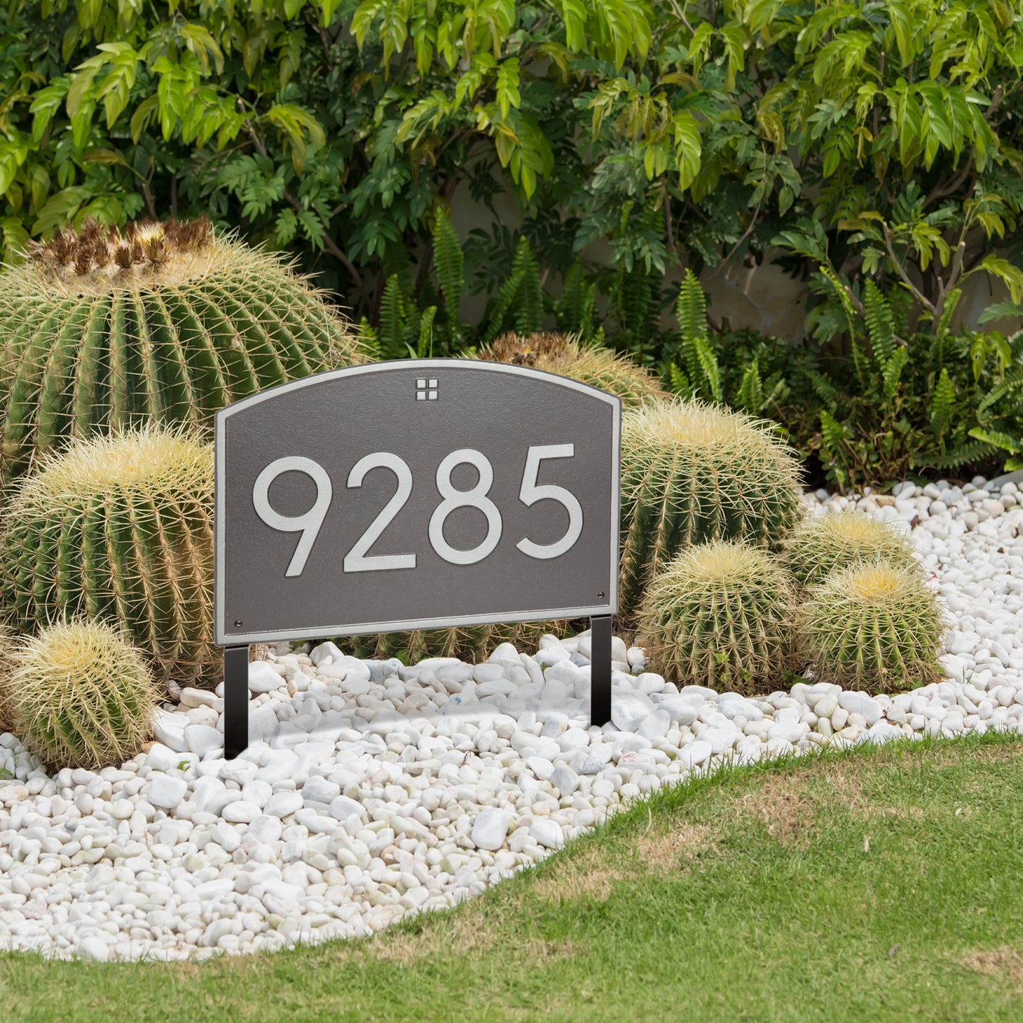 Cape Charles Modern Font Estate Lawn Address Plaque - One Line