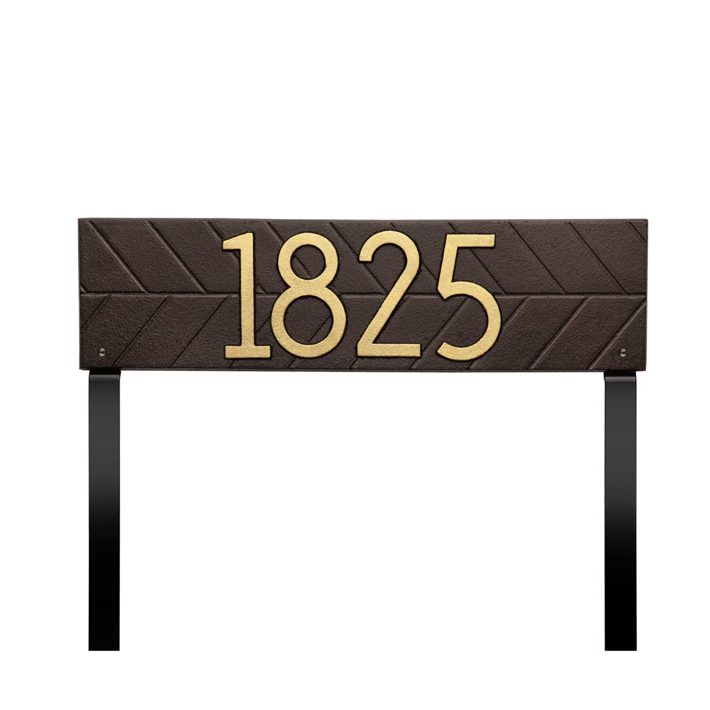 Herringbone Horizontal Standard Lawn Address Plaque - One Line