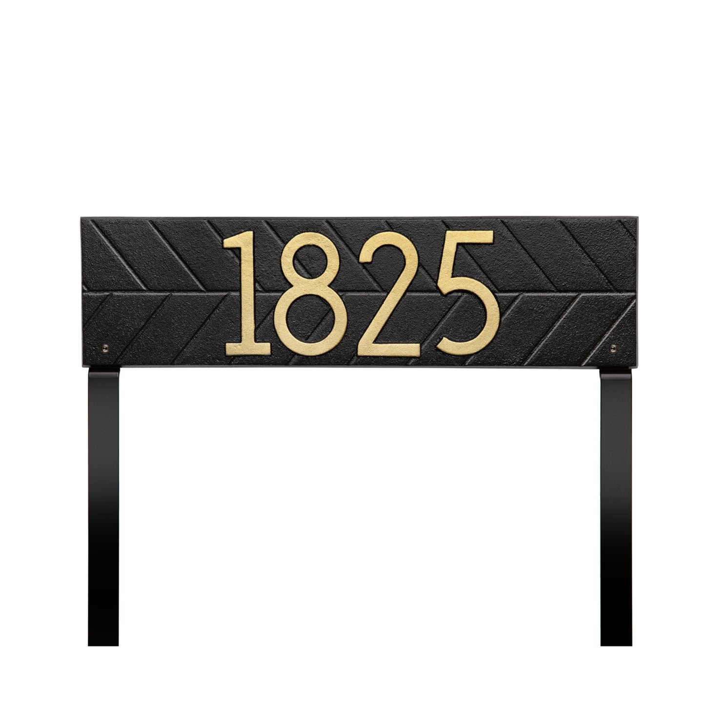 Herringbone Horizontal Standard Lawn Address Plaque - One Line