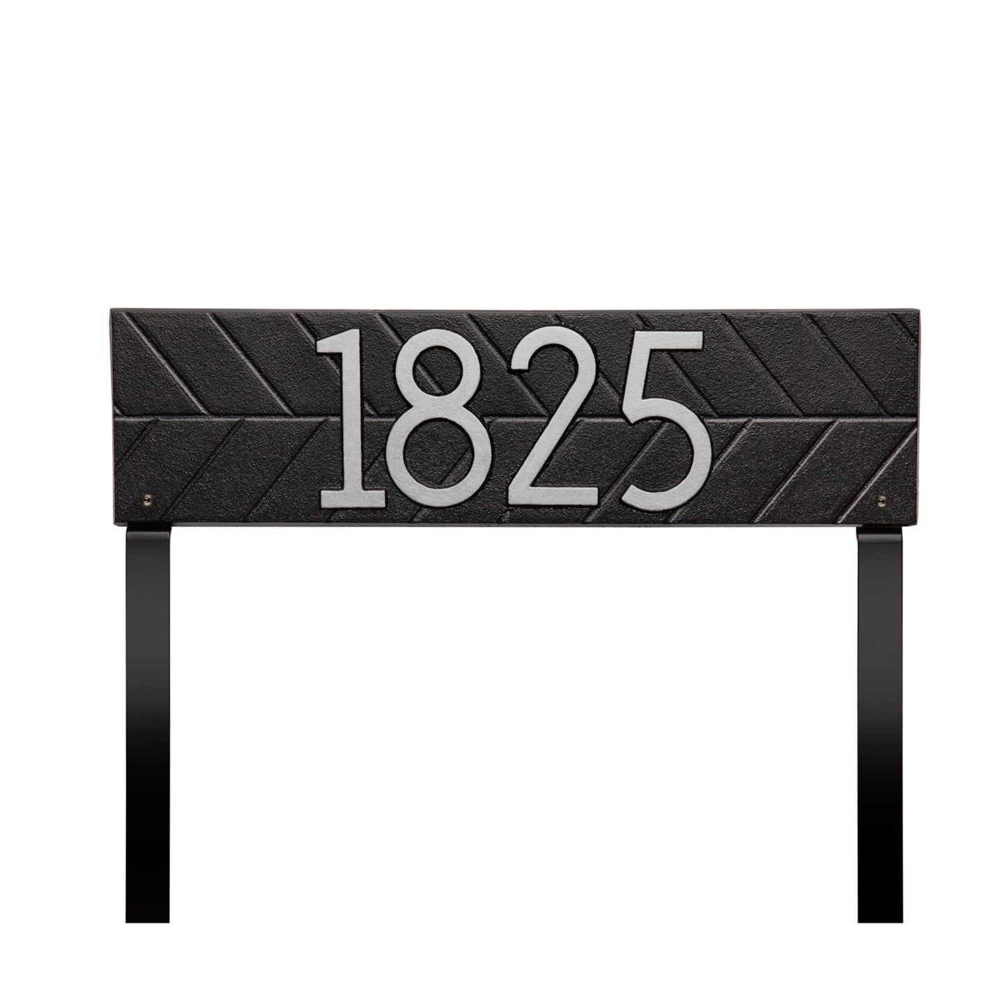 Herringbone Horizontal Standard Lawn Address Plaque - One Line