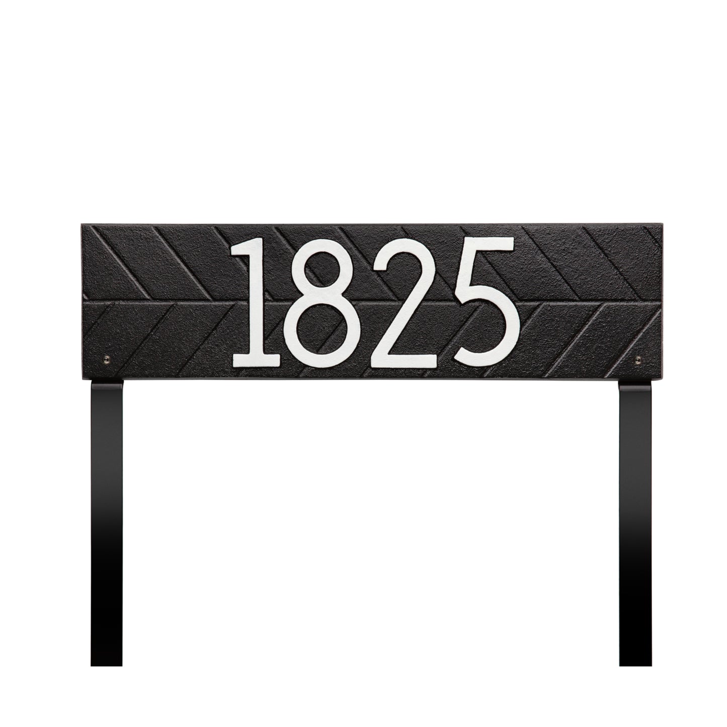 Herringbone Horizontal Standard Lawn Address Plaque - One Line