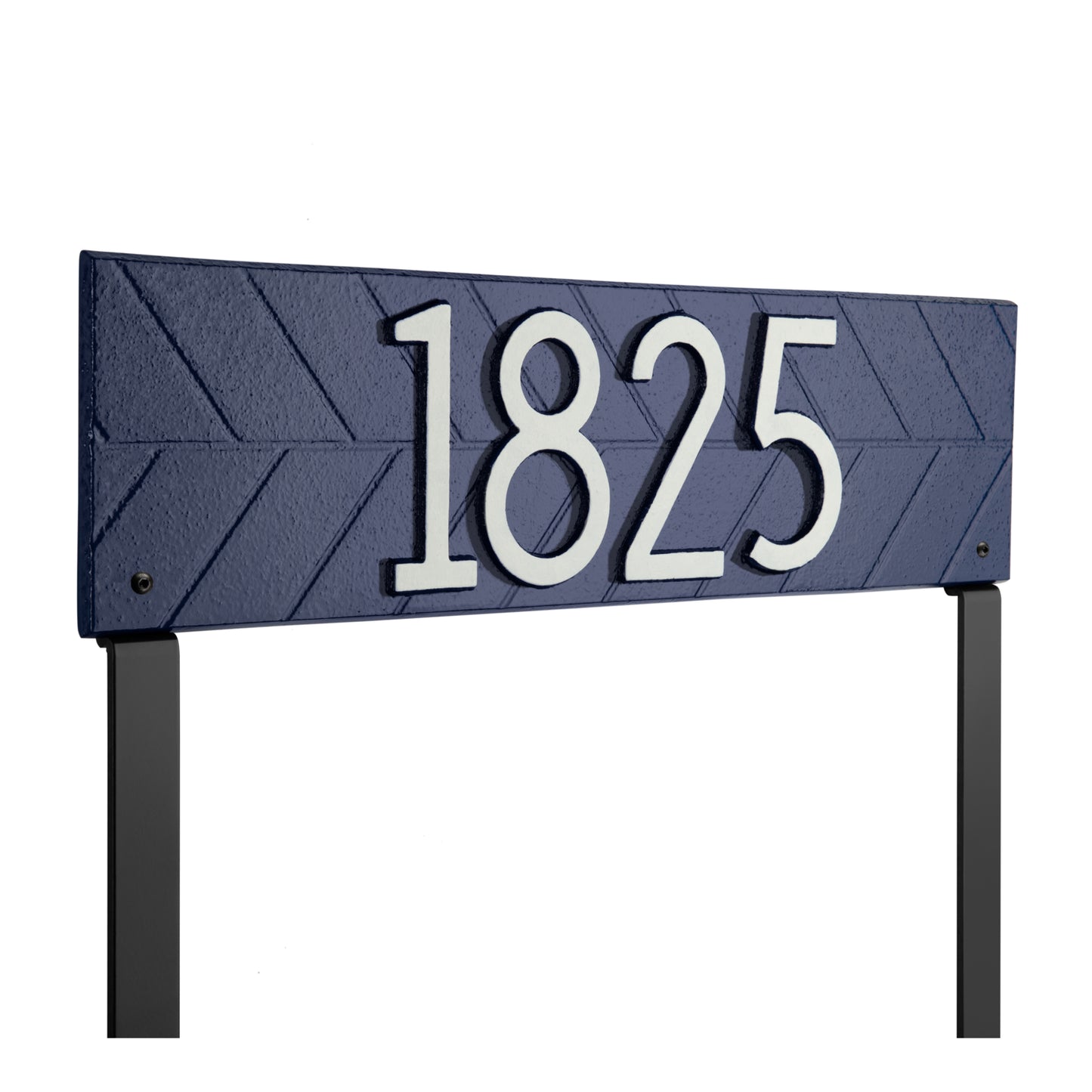 Herringbone Horizontal Standard Lawn Address Plaque - One Line