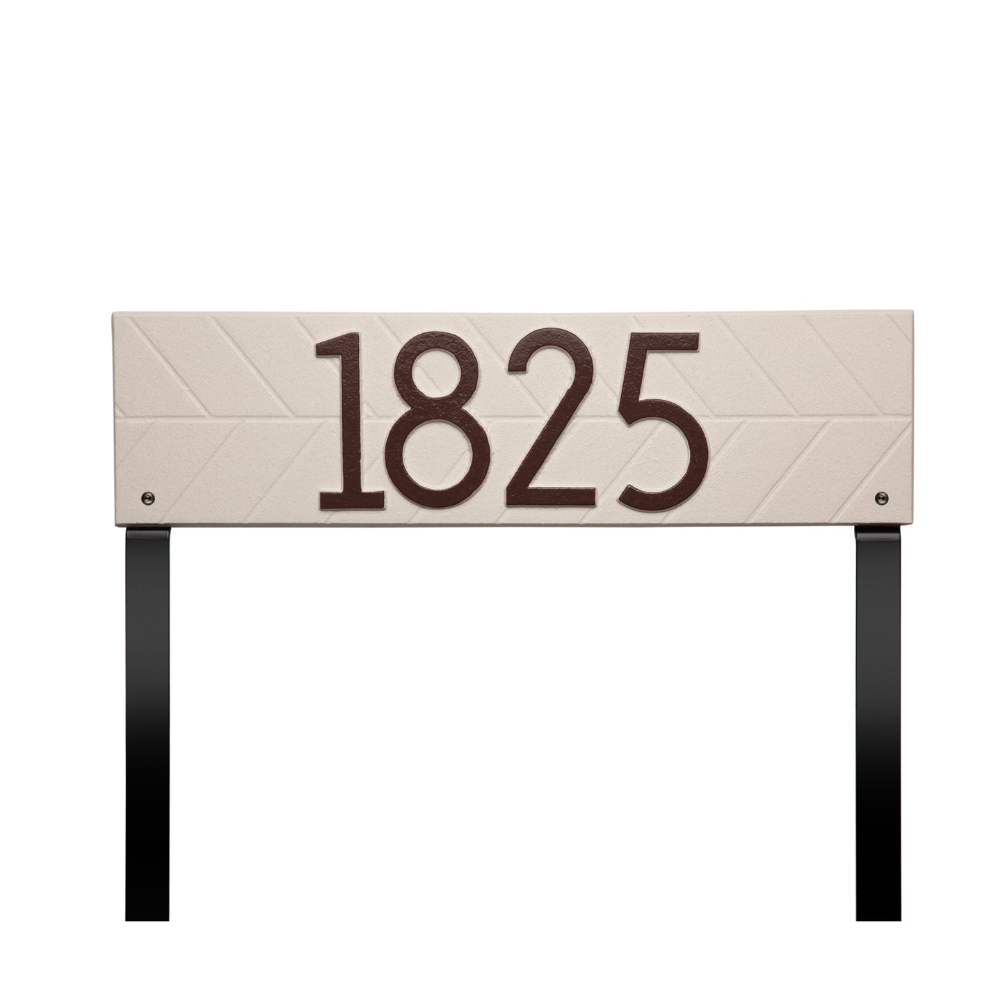 Herringbone Horizontal Standard Lawn Address Plaque - One Line