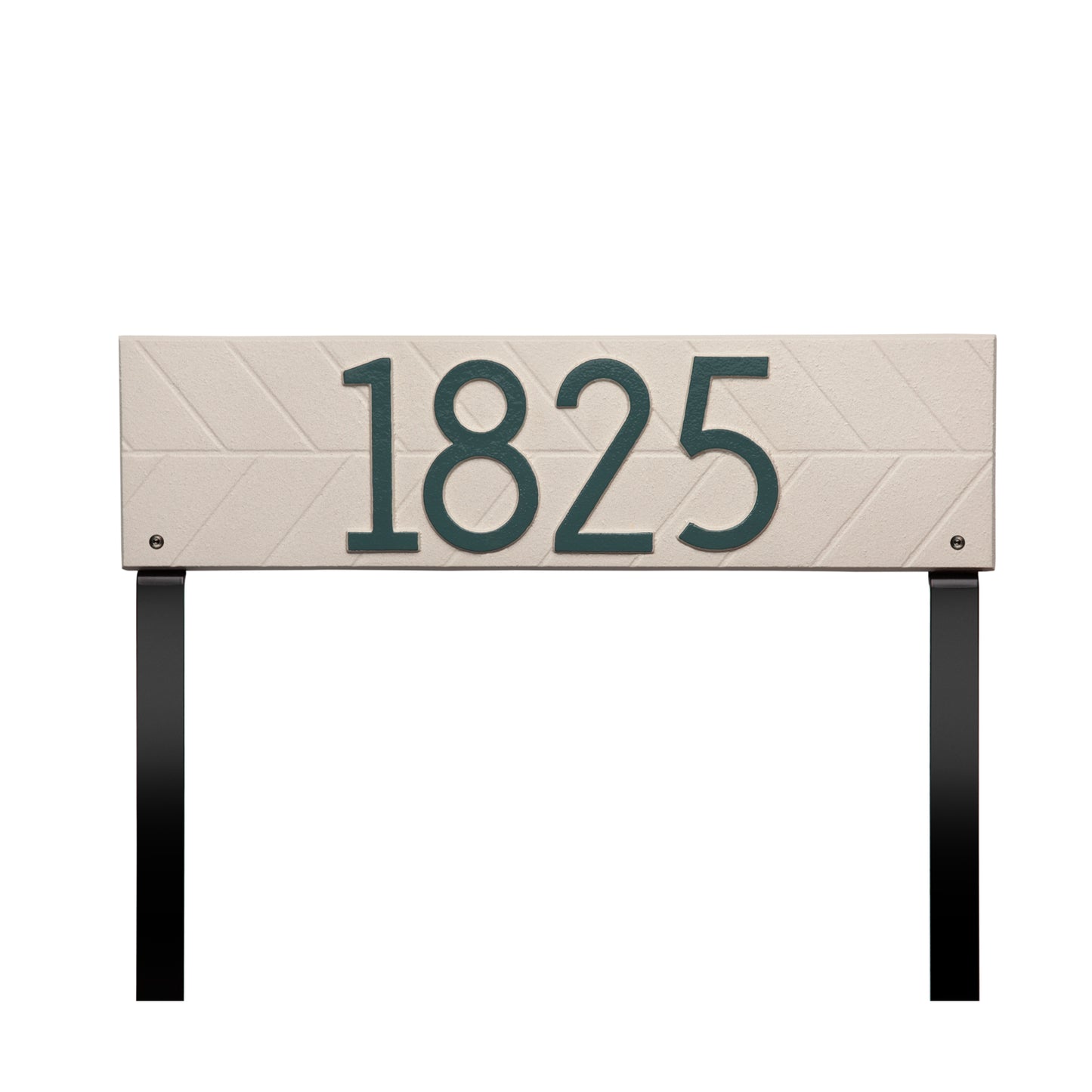 Herringbone Horizontal Standard Lawn Address Plaque - One Line