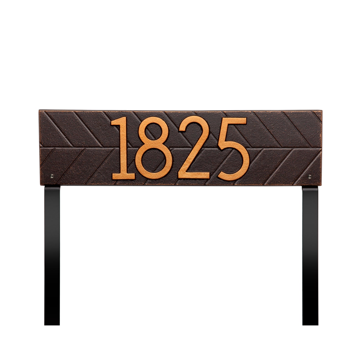 Herringbone Horizontal Standard Lawn Address Plaque - One Line