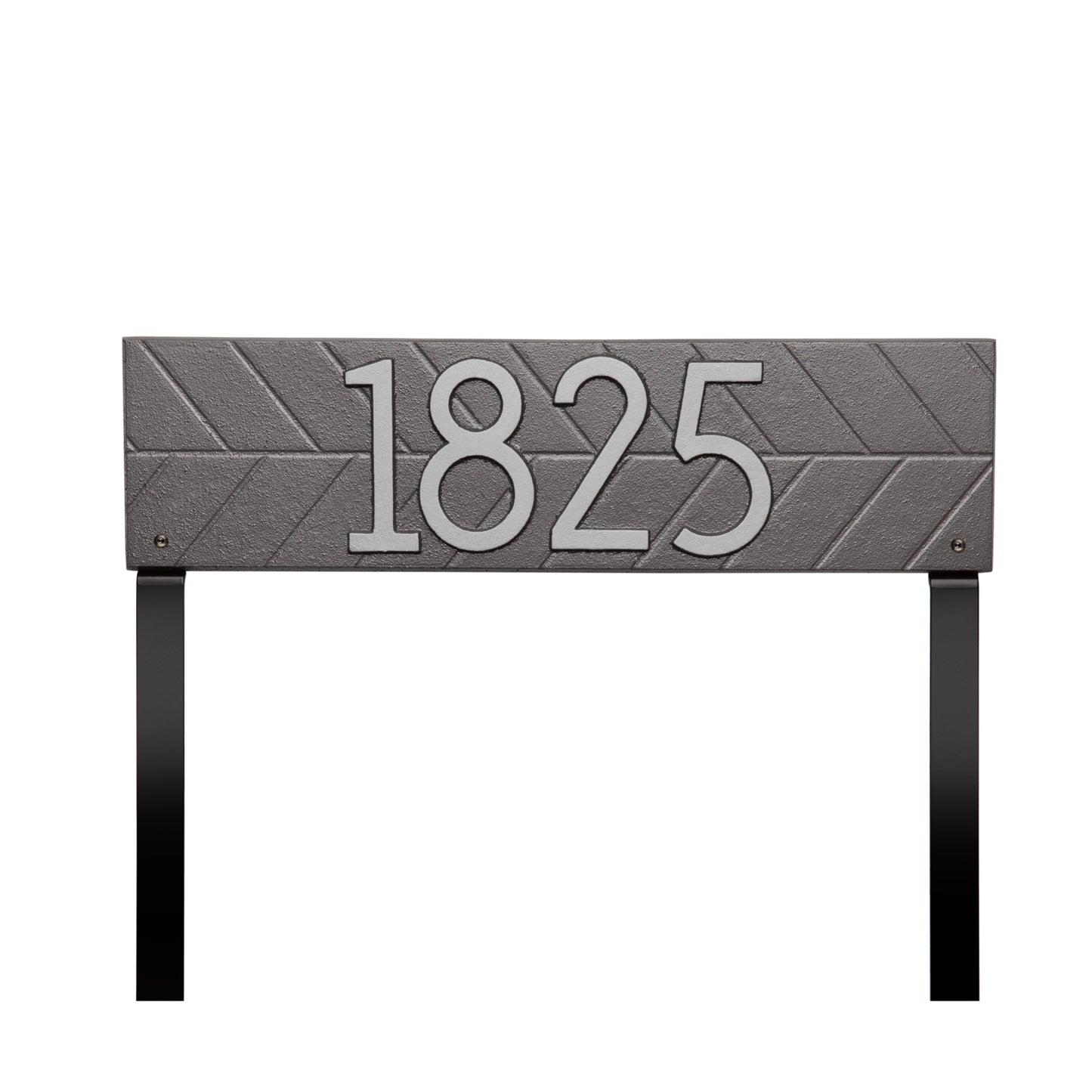 Herringbone Horizontal Standard Lawn Address Plaque - One Line