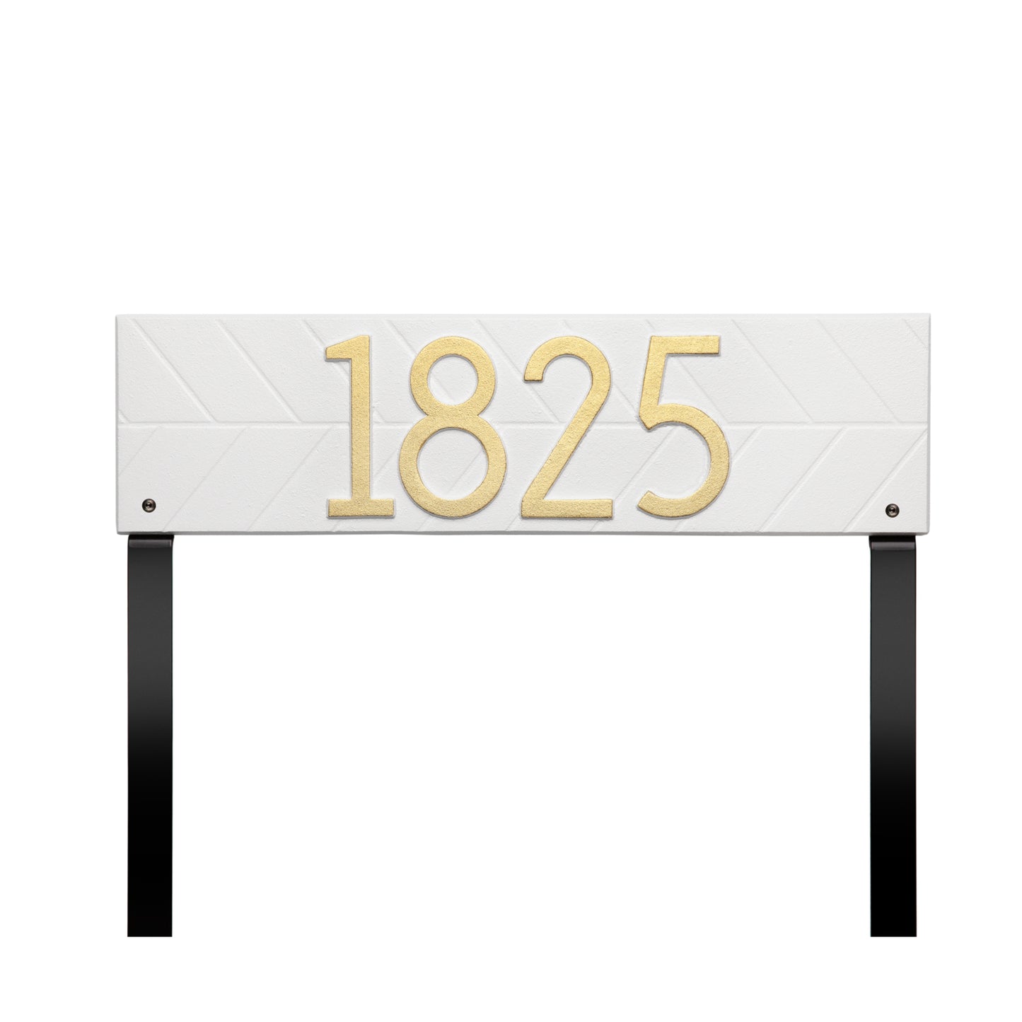 Herringbone Horizontal Standard Lawn Address Plaque - One Line