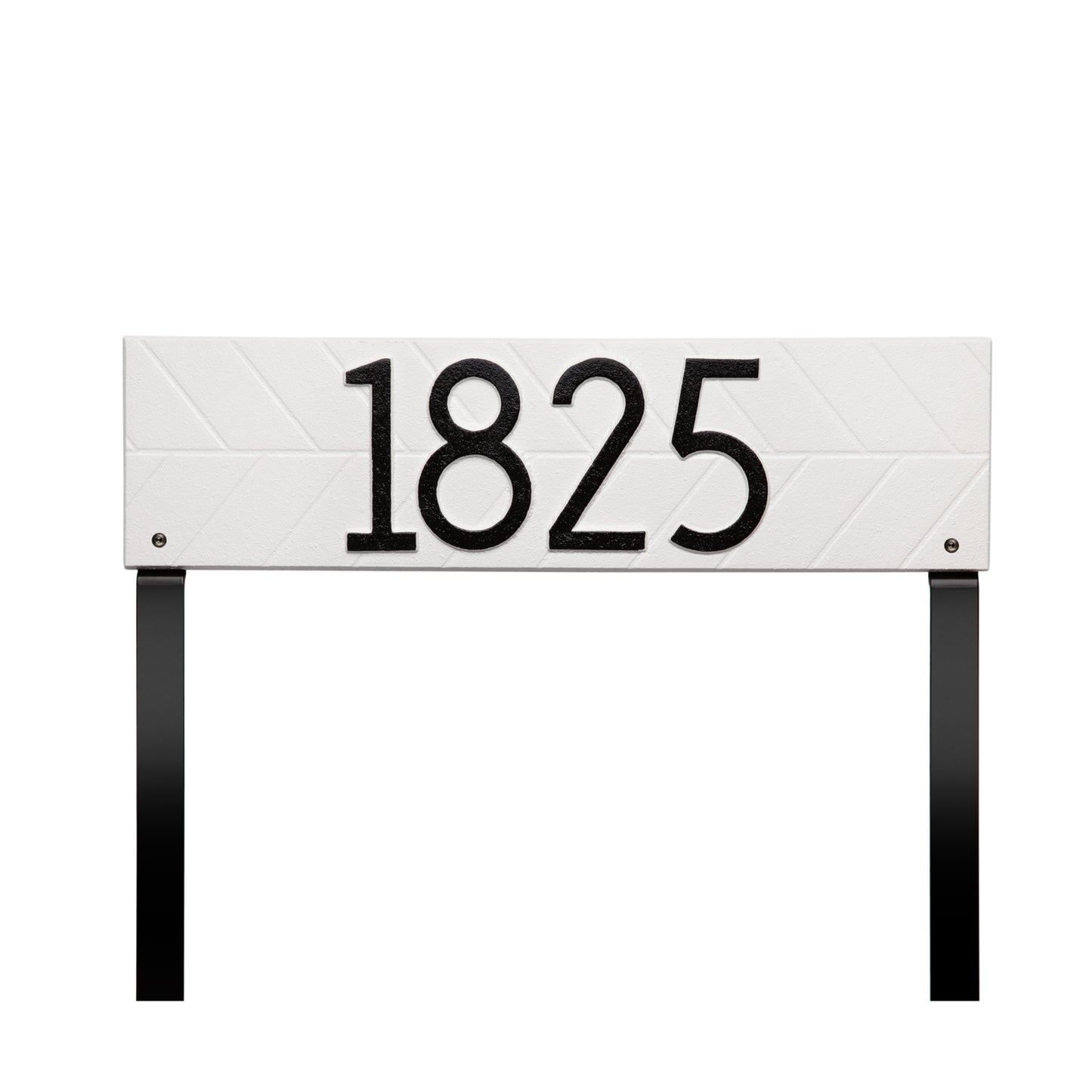 Herringbone Horizontal Standard Lawn Address Plaque - One Line