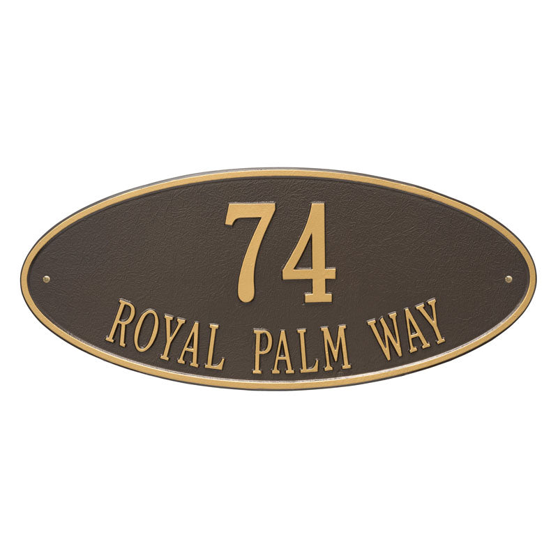 Whitehall Products Madison Oval Estate Wall Plaque Two Line Bronze/gold