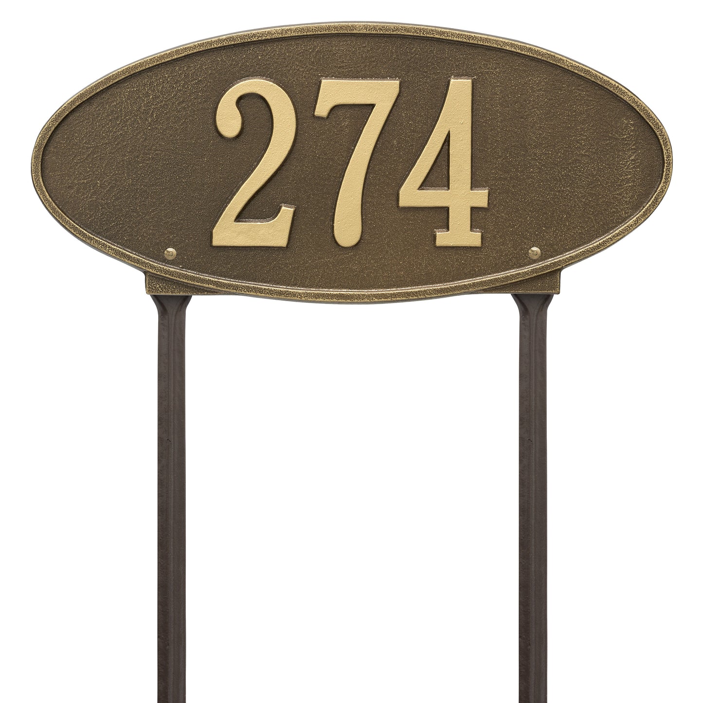Madison Oval Standard Lawn Address Plaque - One Line
