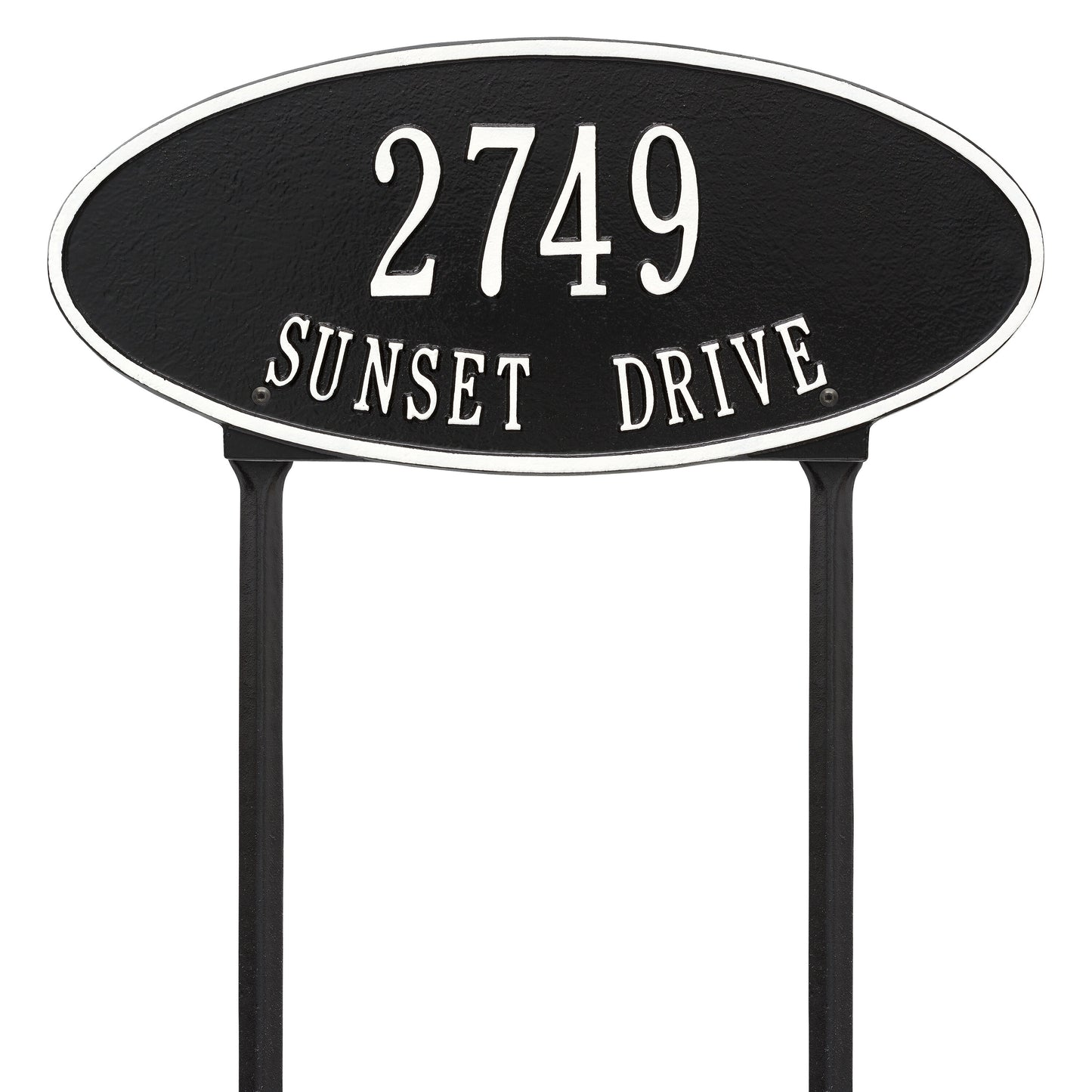 Madison Oval Standard Lawn Address Plaque - Two Lines
