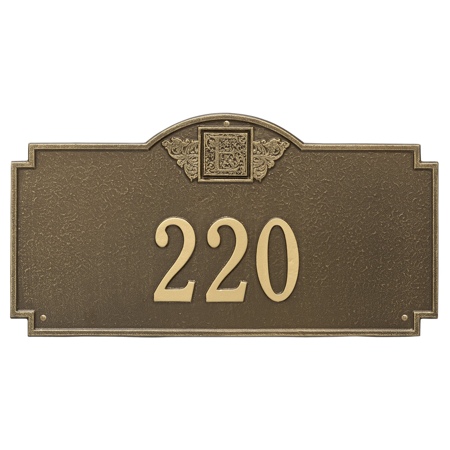 Monogram Estate Wall Address Plaque - One Line
