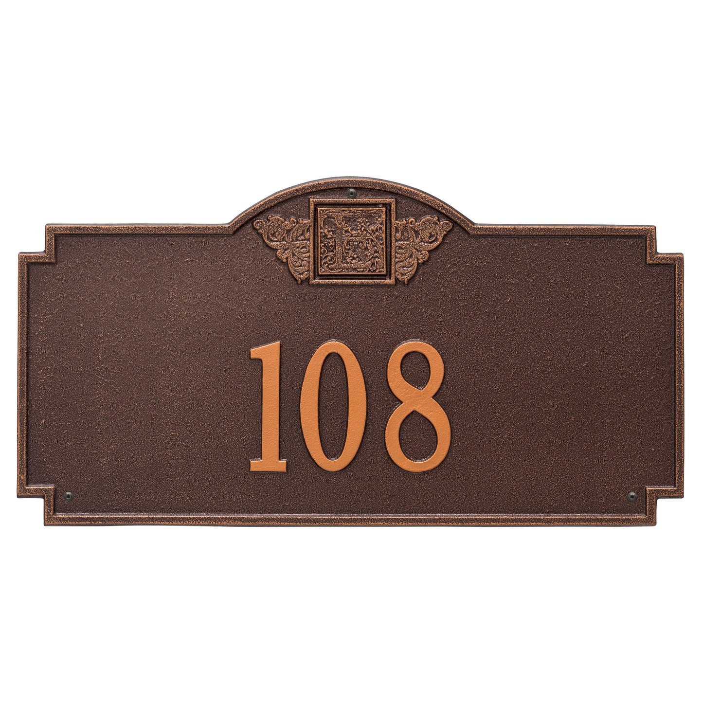 Monogram Estate Wall Address Plaque - One Line