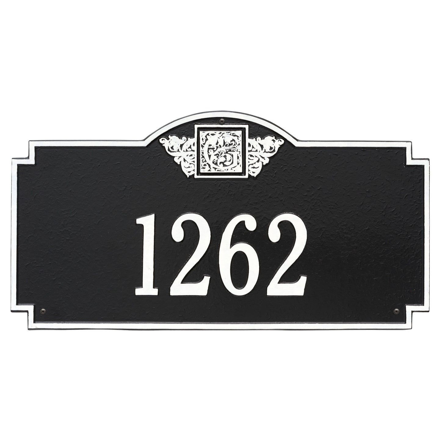 Monogram Estate Wall Address Plaque - One Line