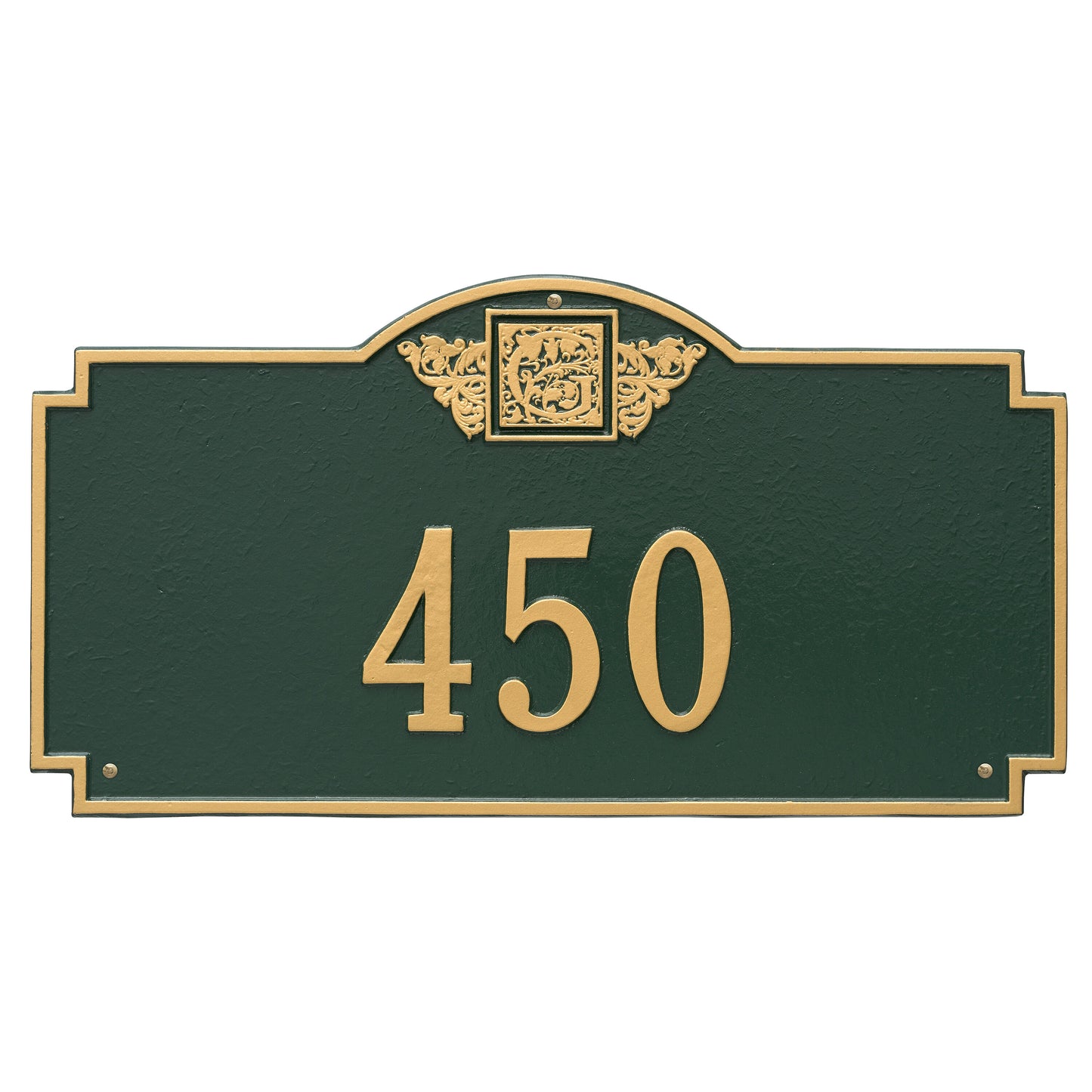 Monogram Estate Wall Address Plaque - One Line