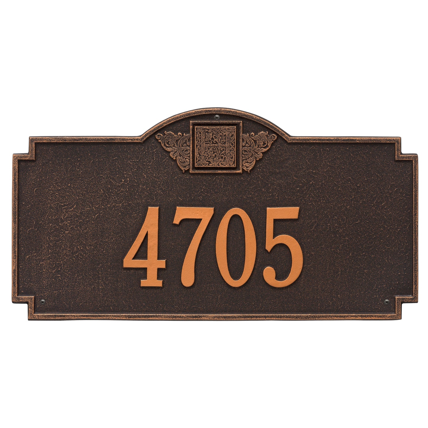 Monogram Estate Wall Address Plaque - One Line