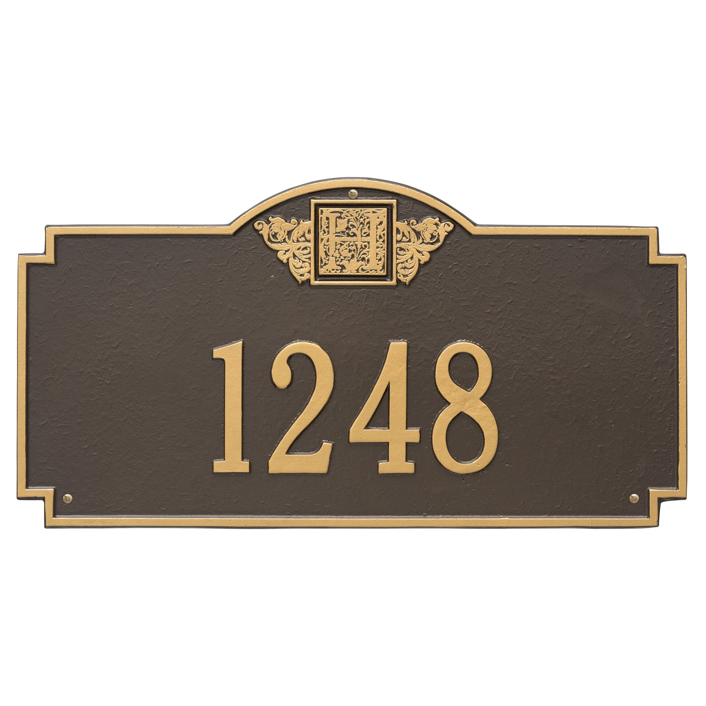 Monogram Estate Wall Address Plaque - One Line