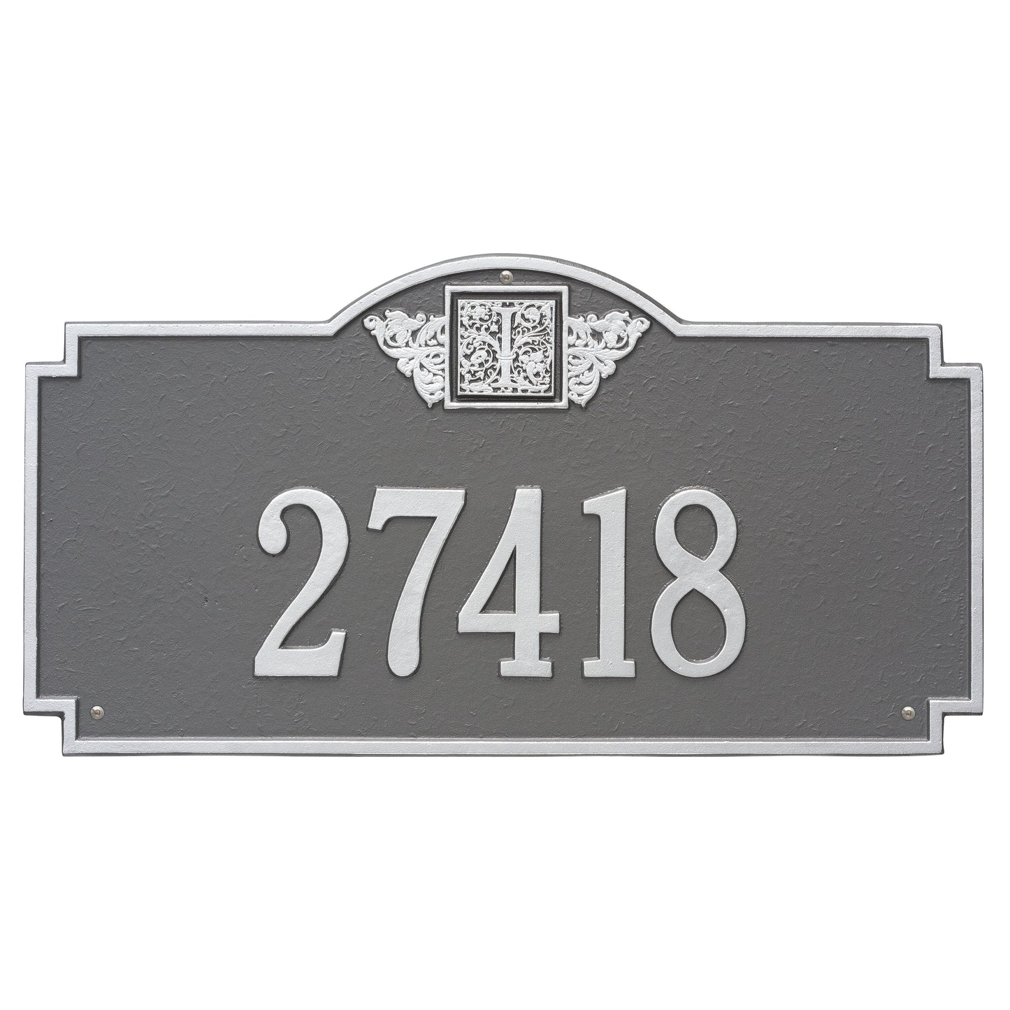 Monogram Estate Wall Address Plaque - One Line