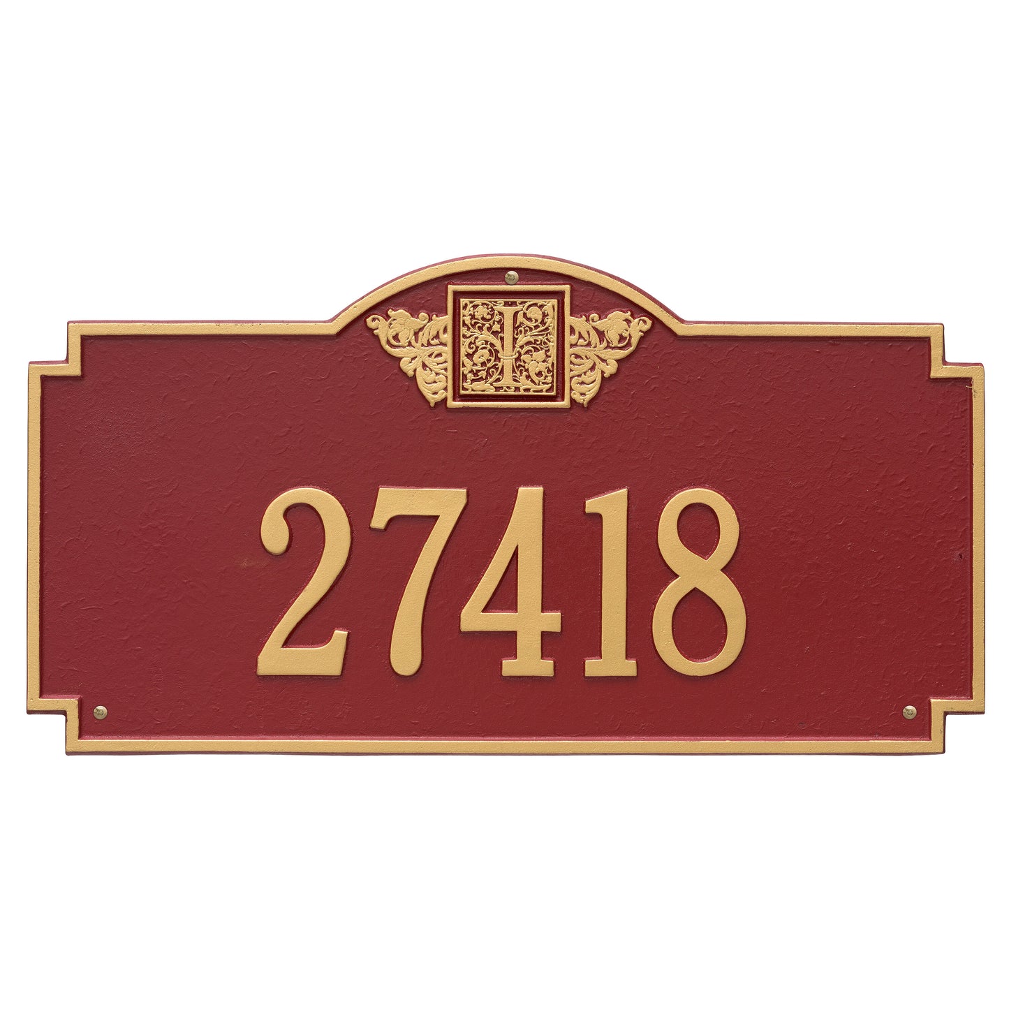 Monogram Estate Wall Address Plaque - One Line