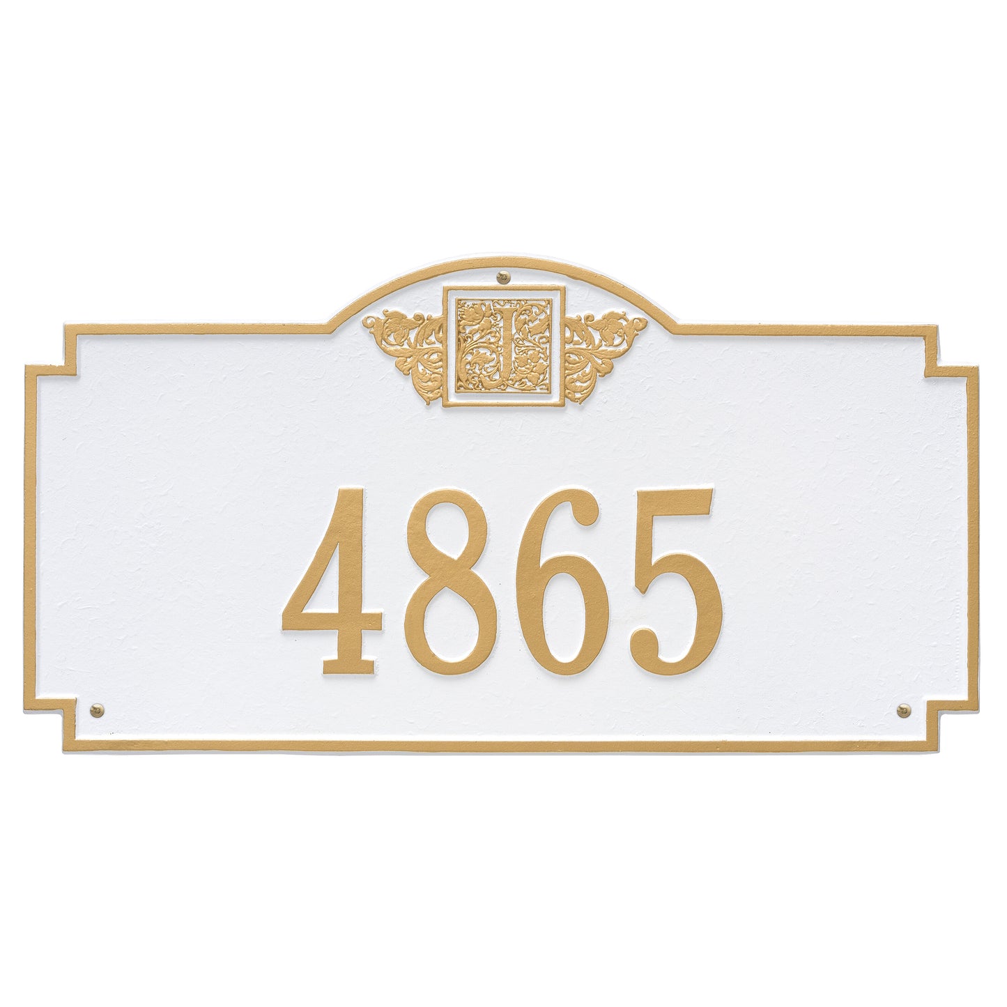Monogram Estate Wall Address Plaque - One Line