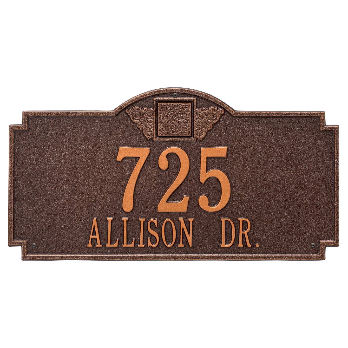 Monogram Estate Wall Address Plaque - Two Line