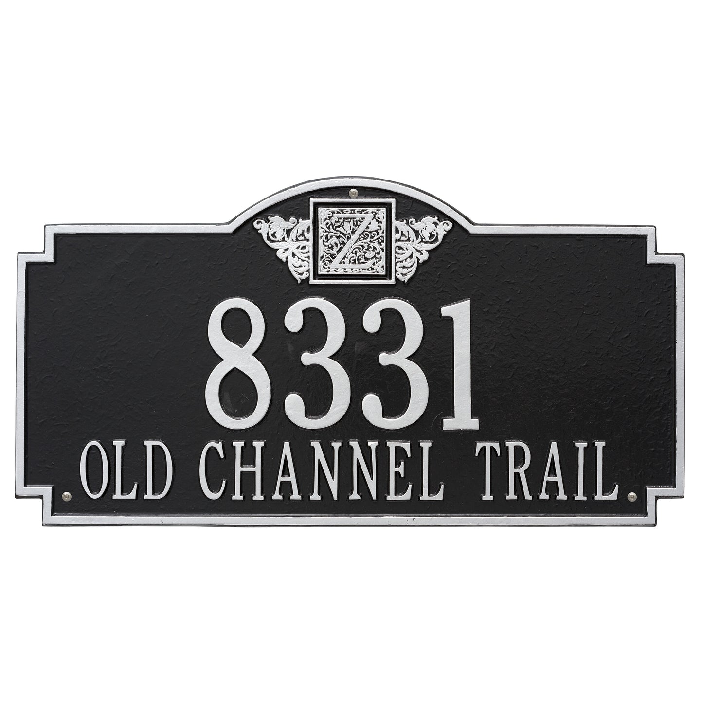Monogram Estate Wall Address Plaque - Two Line