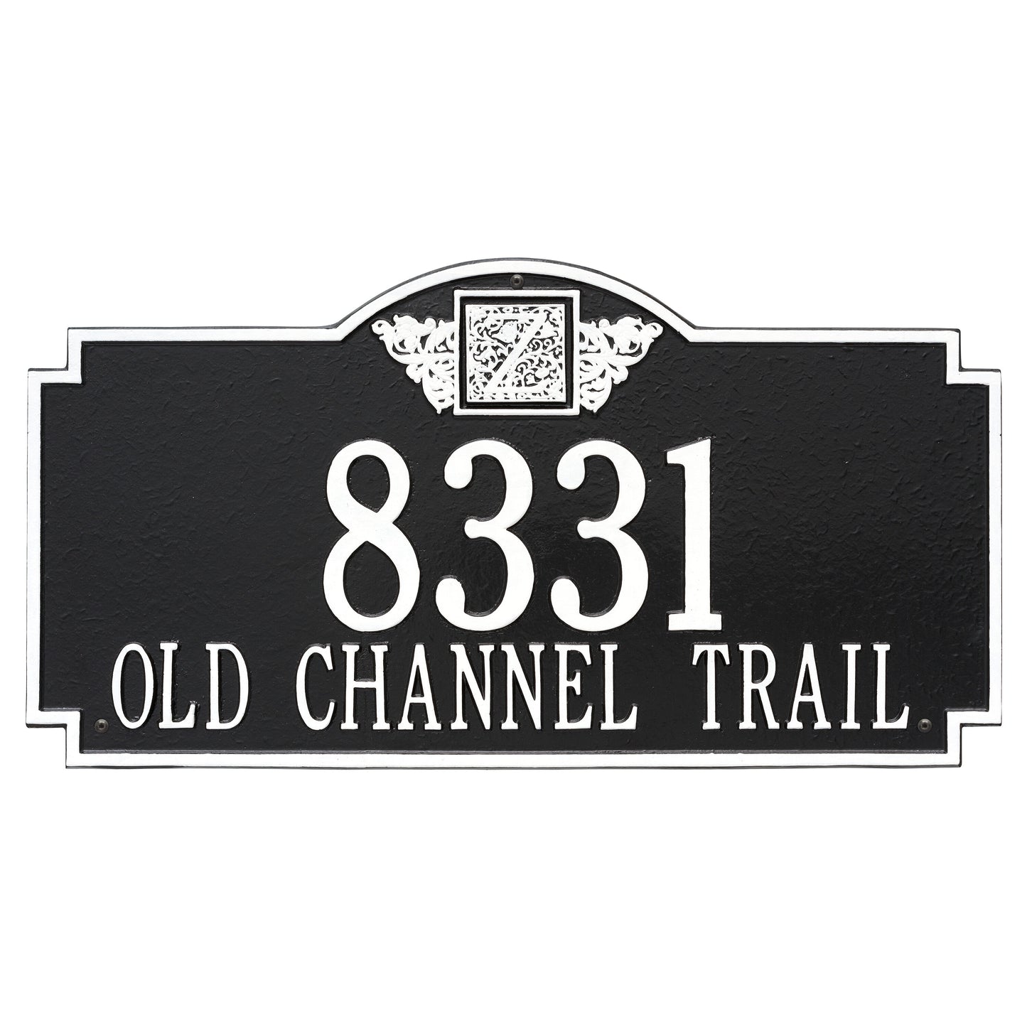 Monogram Estate Wall Address Plaque - Two Line
