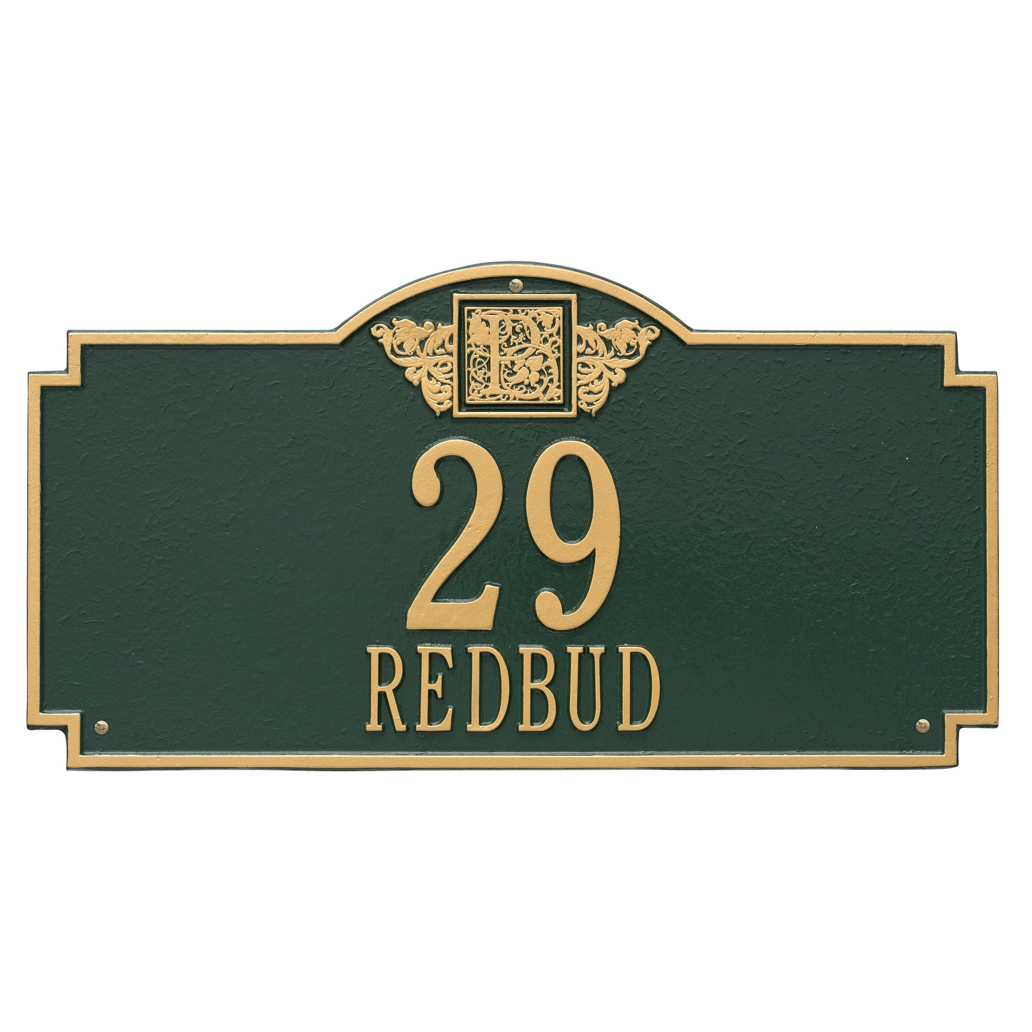 Monogram Estate Wall Address Plaque - Two Line