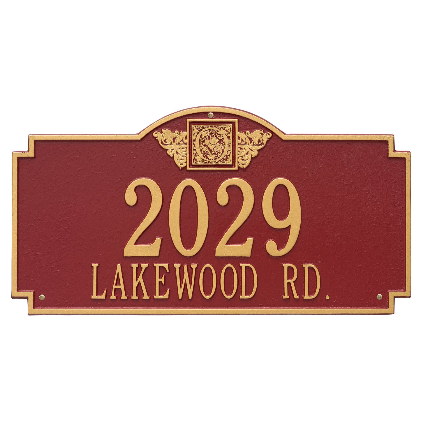 Monogram Estate Wall Address Plaque - Two Line