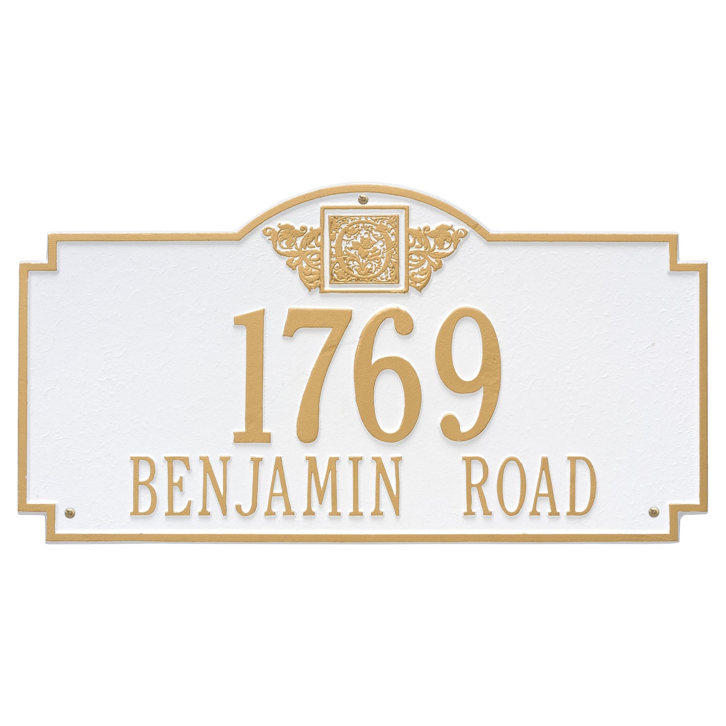 Monogram Estate Wall Address Plaque - Two Line