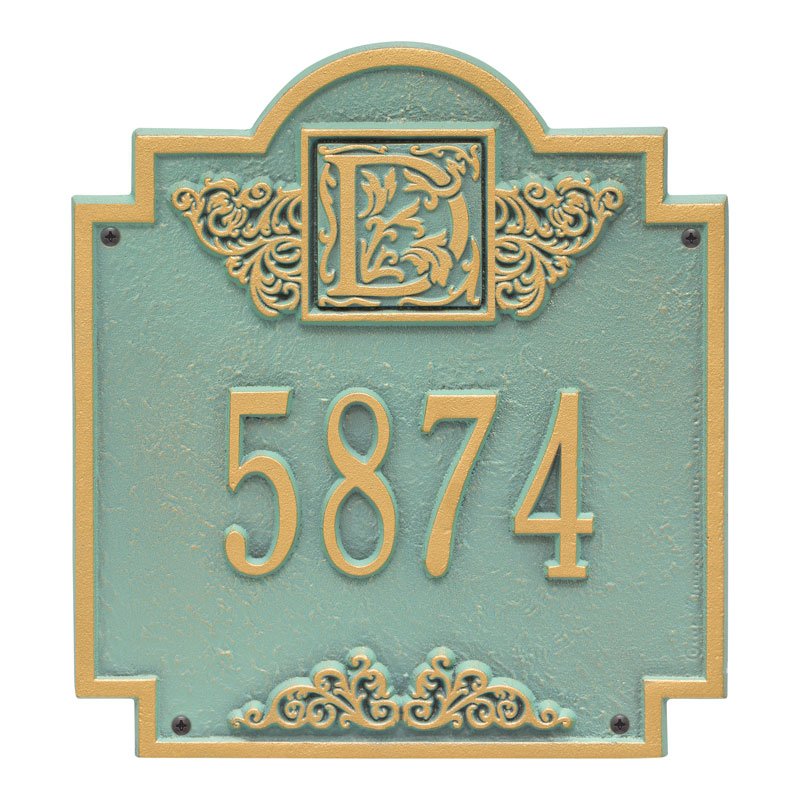 Whitehall Products Monogram Address Personalized Plaque One Line
