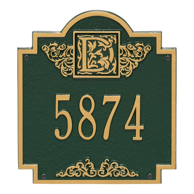 Whitehall Products Monogram Address Personalized Plaque One Line
