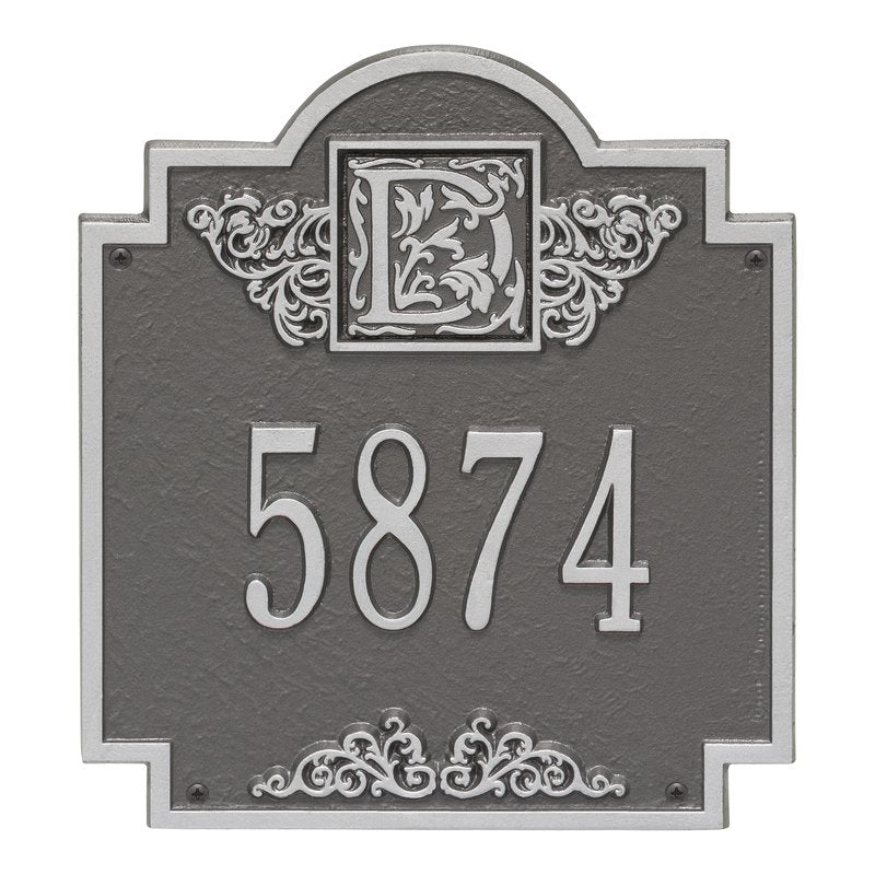 Whitehall Products Monogram Address Personalized Plaque One Line