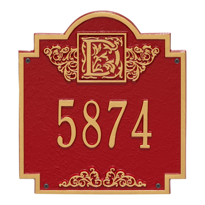 Whitehall Products Monogram Address Personalized Plaque One Line