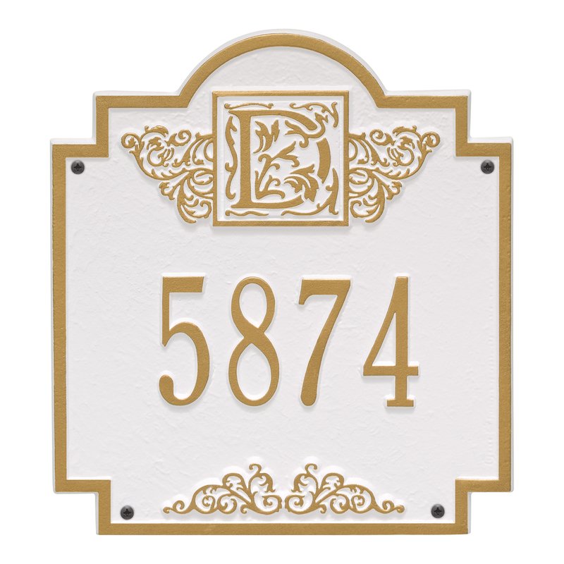 Whitehall Products Monogram Address Personalized Plaque One Line