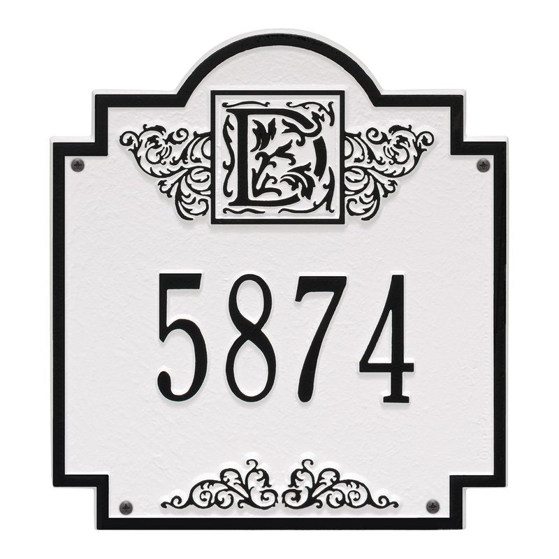 Whitehall Products Monogram Address Personalized Plaque One Line