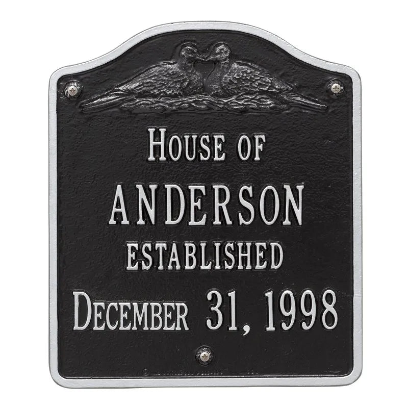 Dove Wedding Anniversary Address Plaque - Two Lines