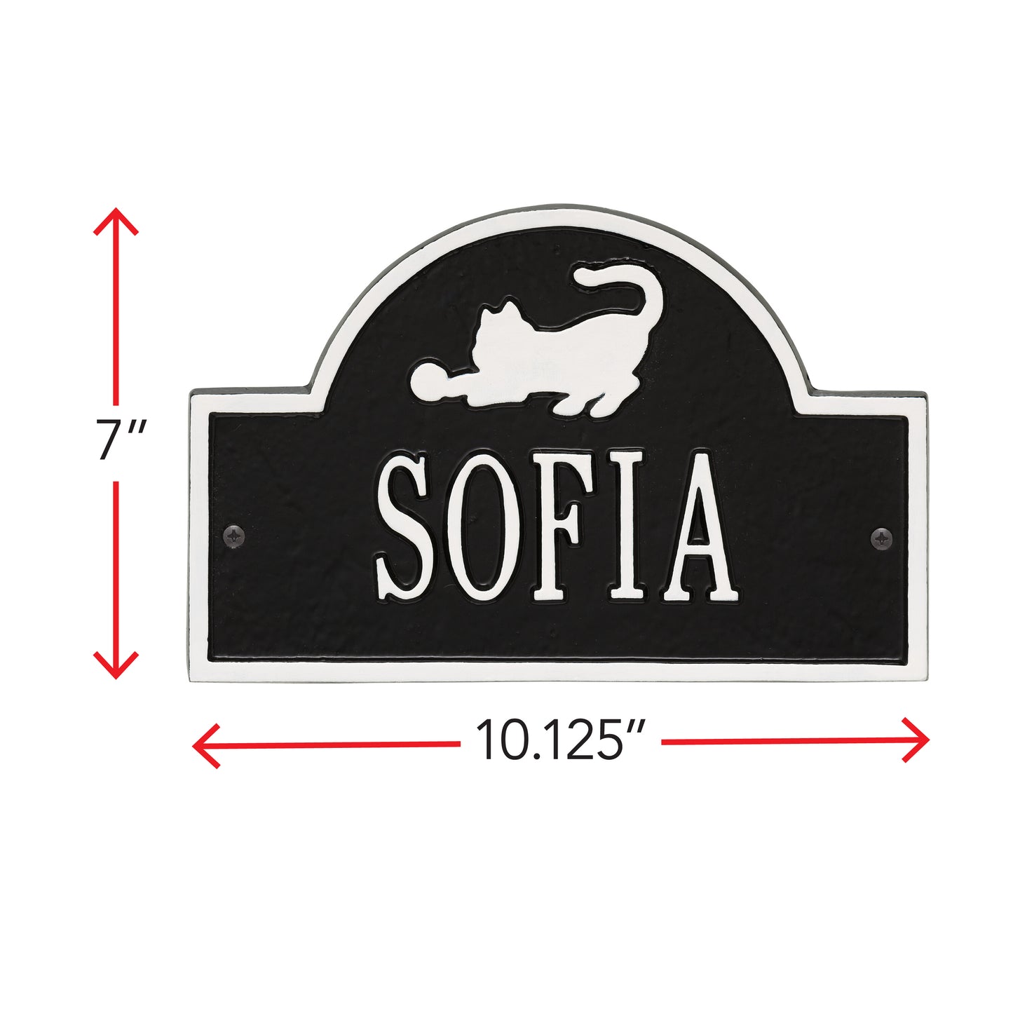 Whitehall Products Cat Arch Mini Personalized Wall Plaque One Line Black/gold
