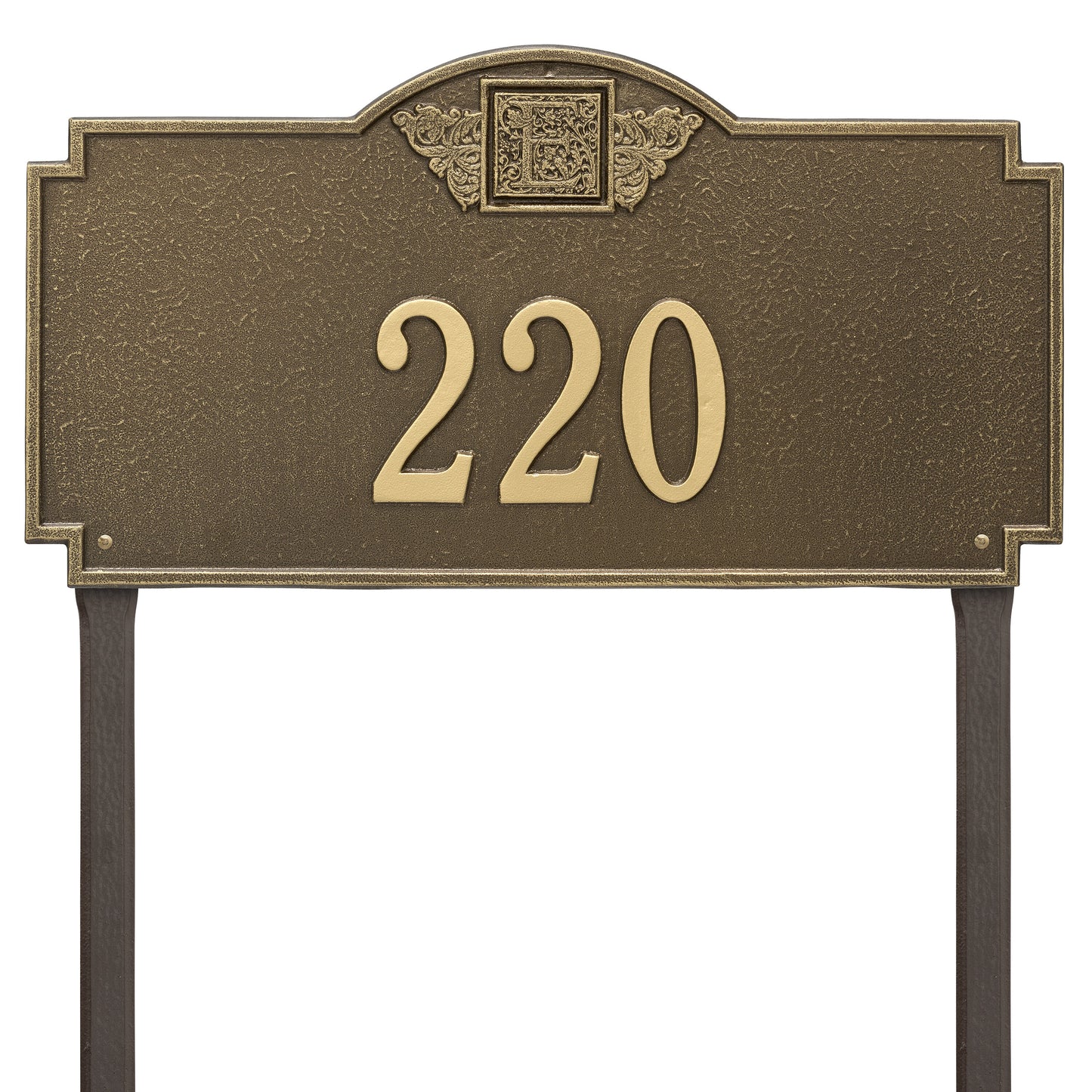 Monogram Estate Lawn Address Plaque - One Line