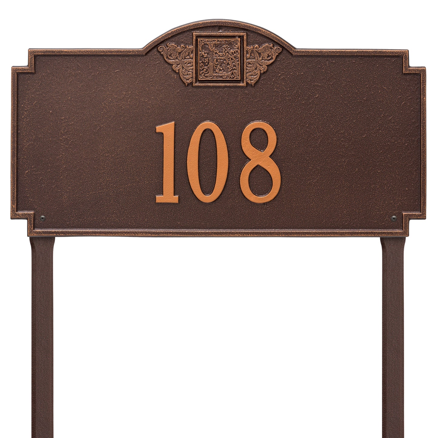 Monogram Estate Lawn Address Plaque - One Line