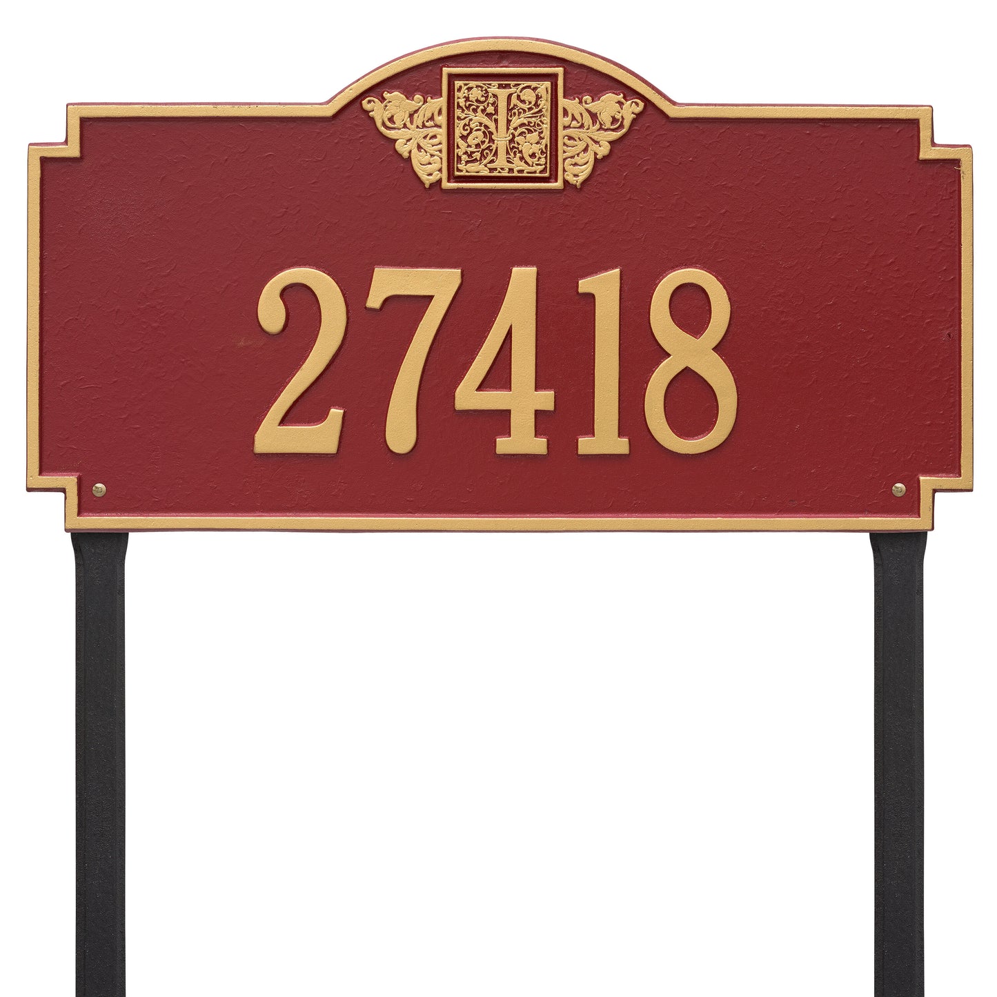 Monogram Estate Lawn Address Plaque - One Line