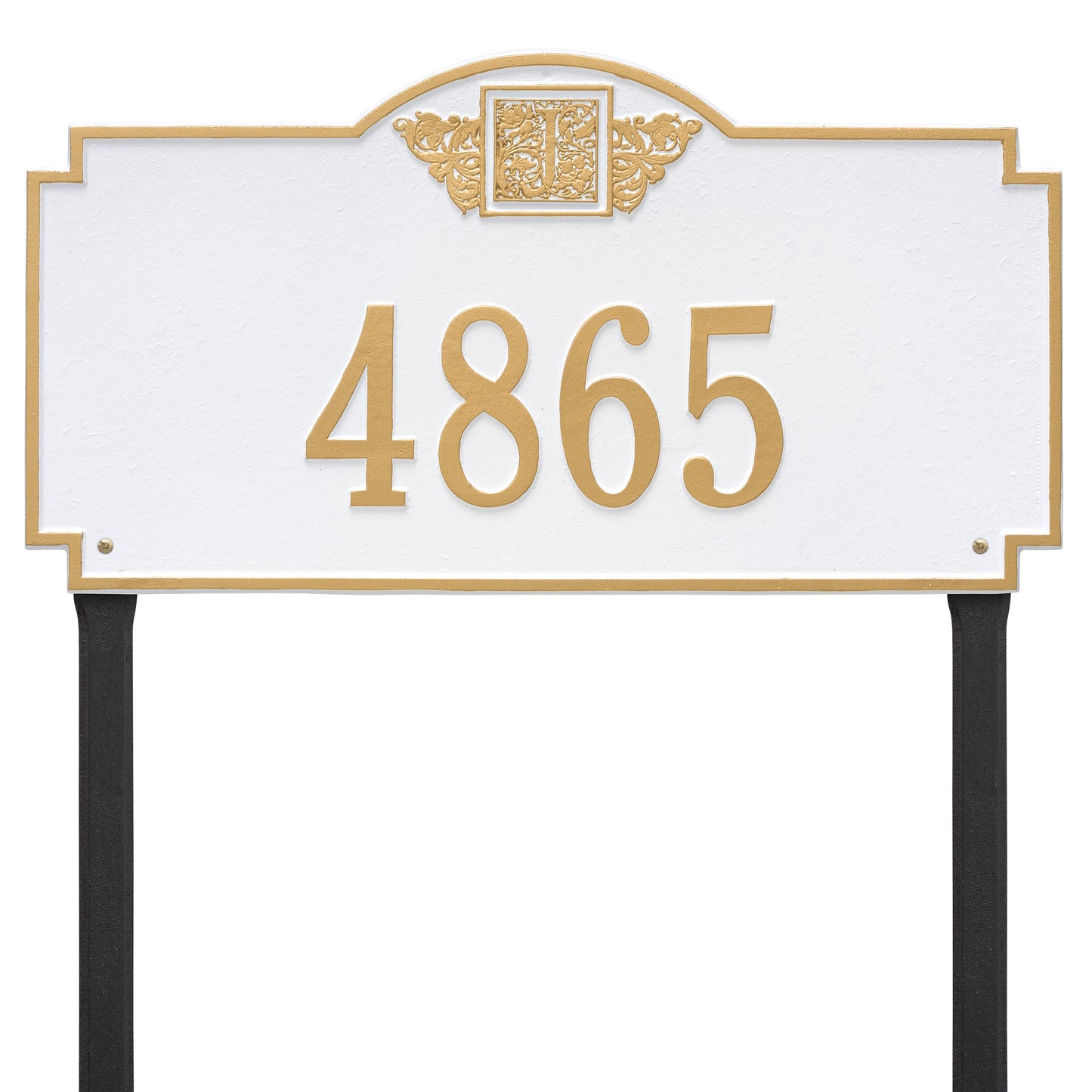 Monogram Estate Lawn Address Plaque - One Line