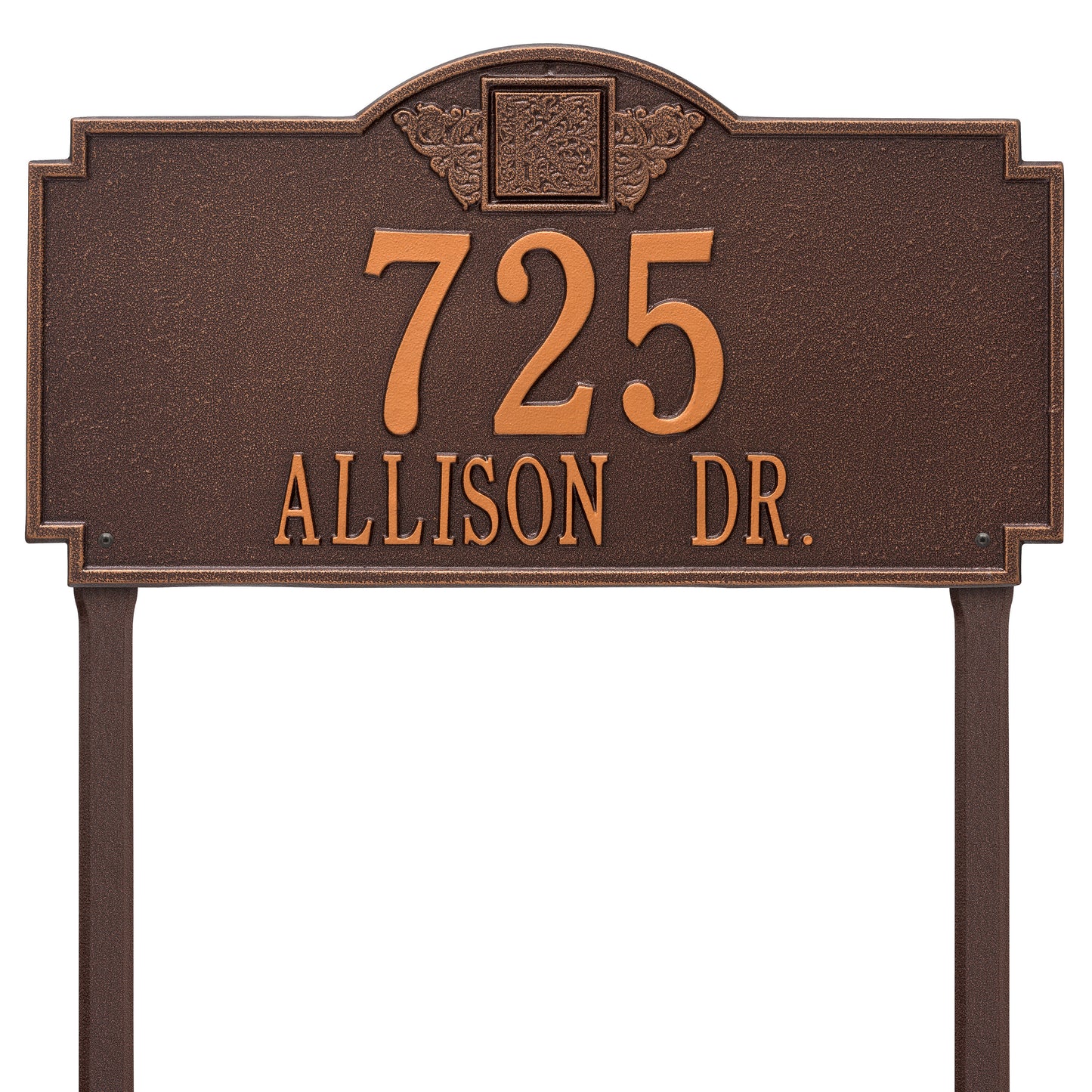 Monogram Estate Lawn Address Plaque - Two Line
