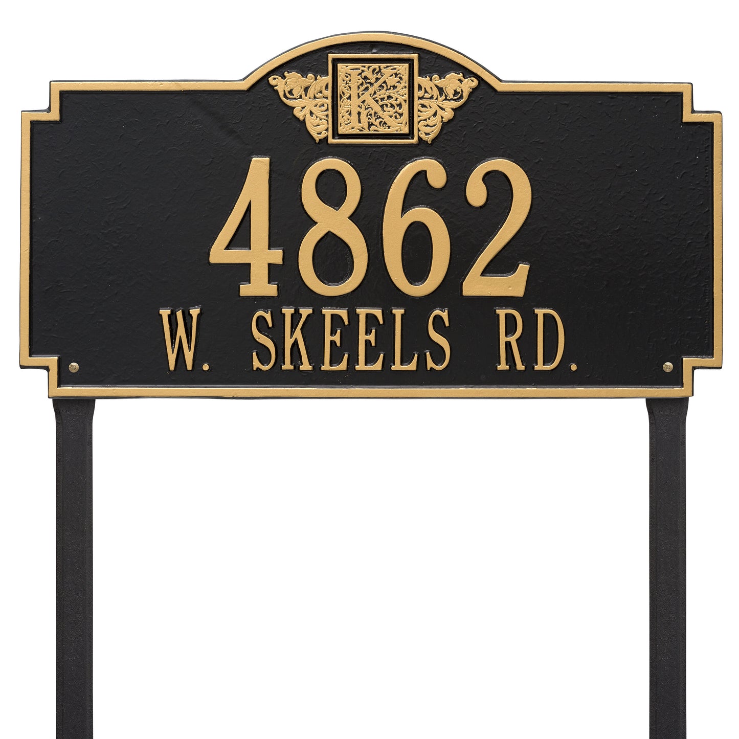 Monogram Estate Lawn Address Plaque - Two Line