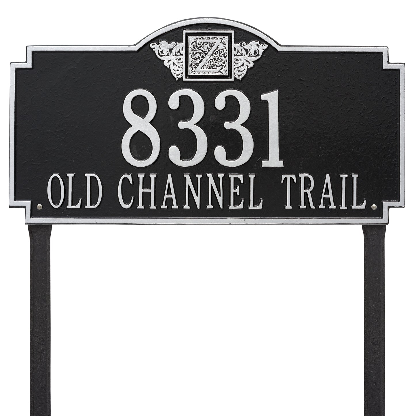 Monogram Estate Lawn Address Plaque - Two Line