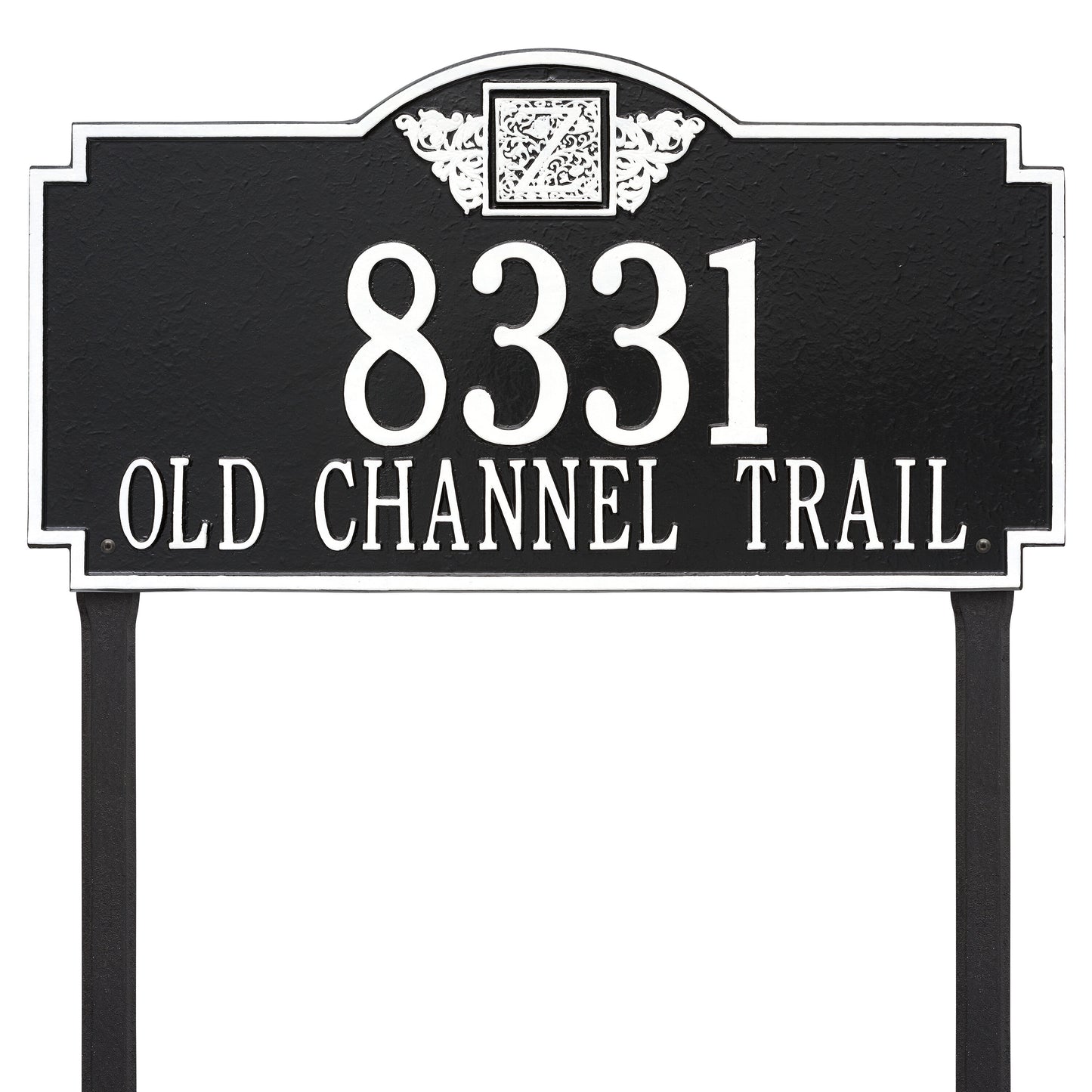 Monogram Estate Lawn Address Plaque - Two Line