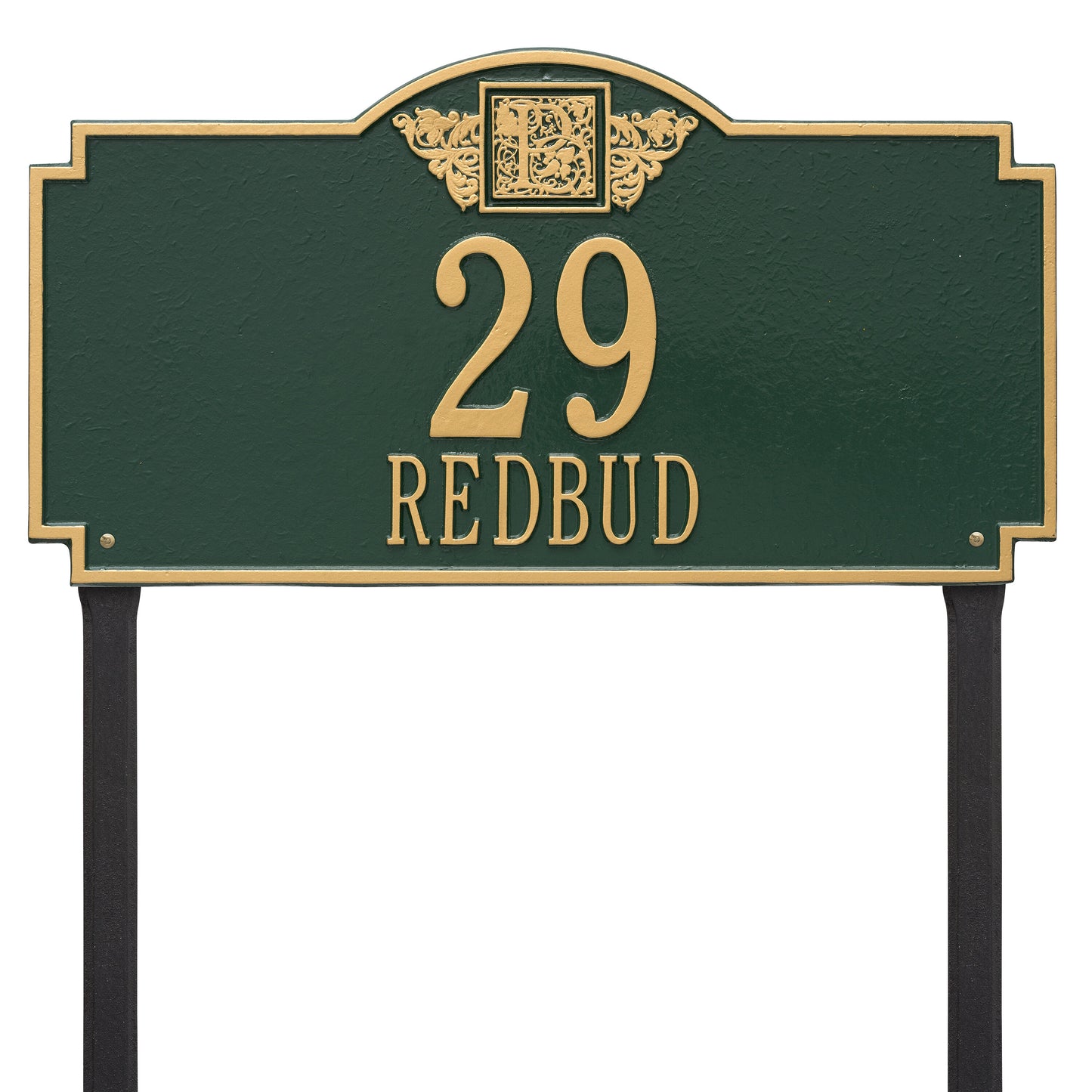 Monogram Estate Lawn Address Plaque - Two Line